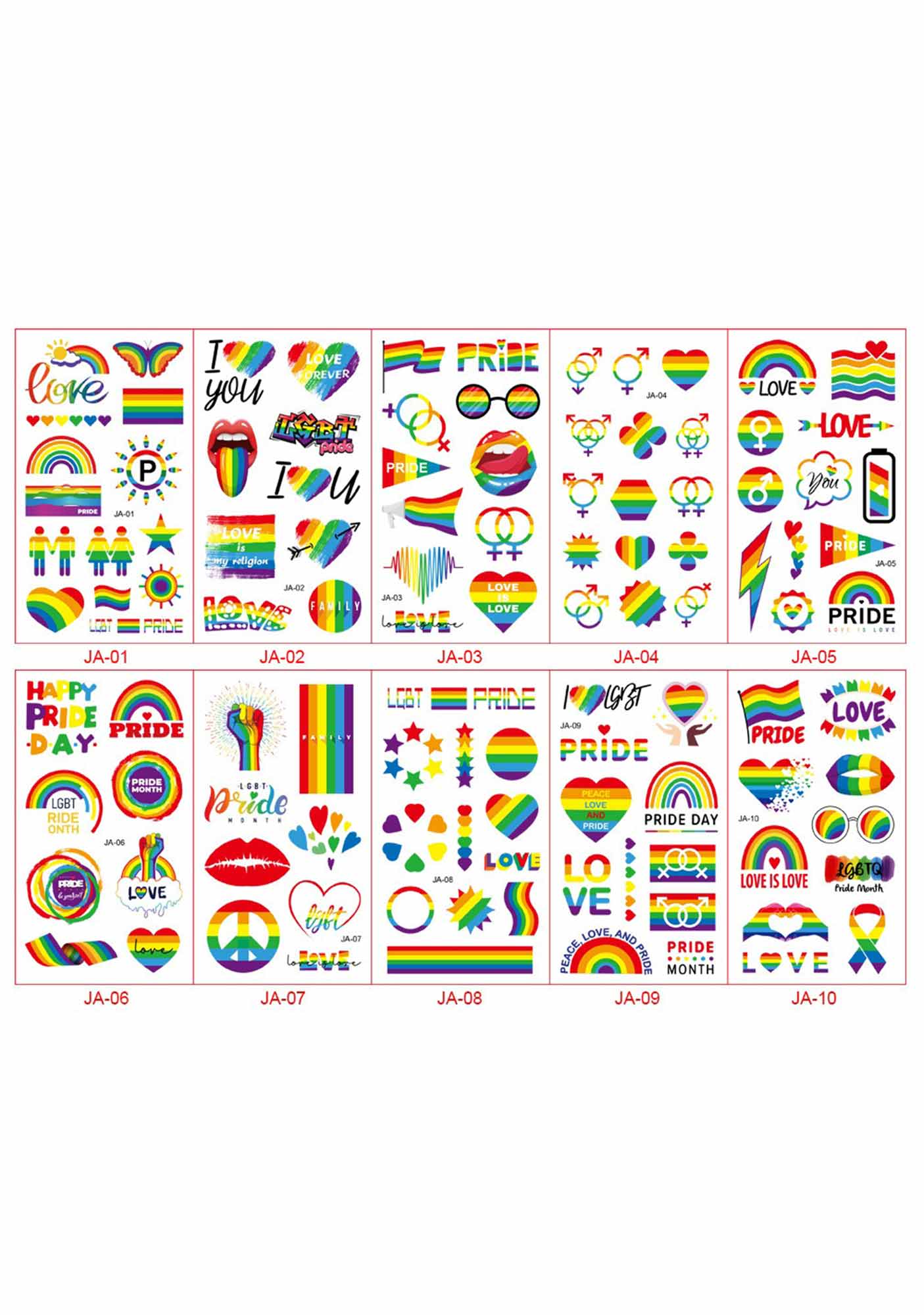 1pc Y2K Pride Rainbow Tattoo Sticker Cherrykitten - Image 4