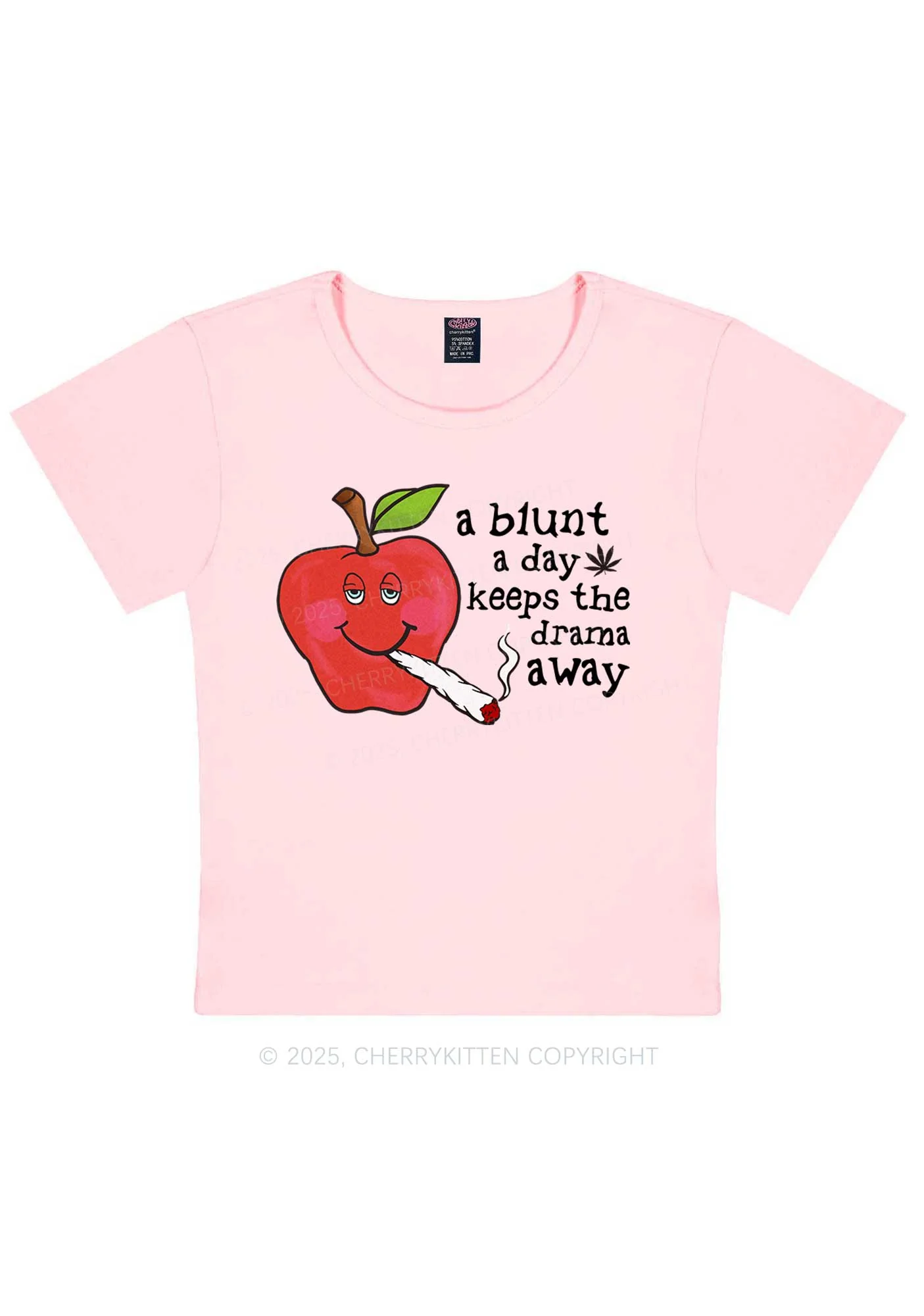 A Blunt A Day Y2K Baby Tee Cherrykitten - Image 12