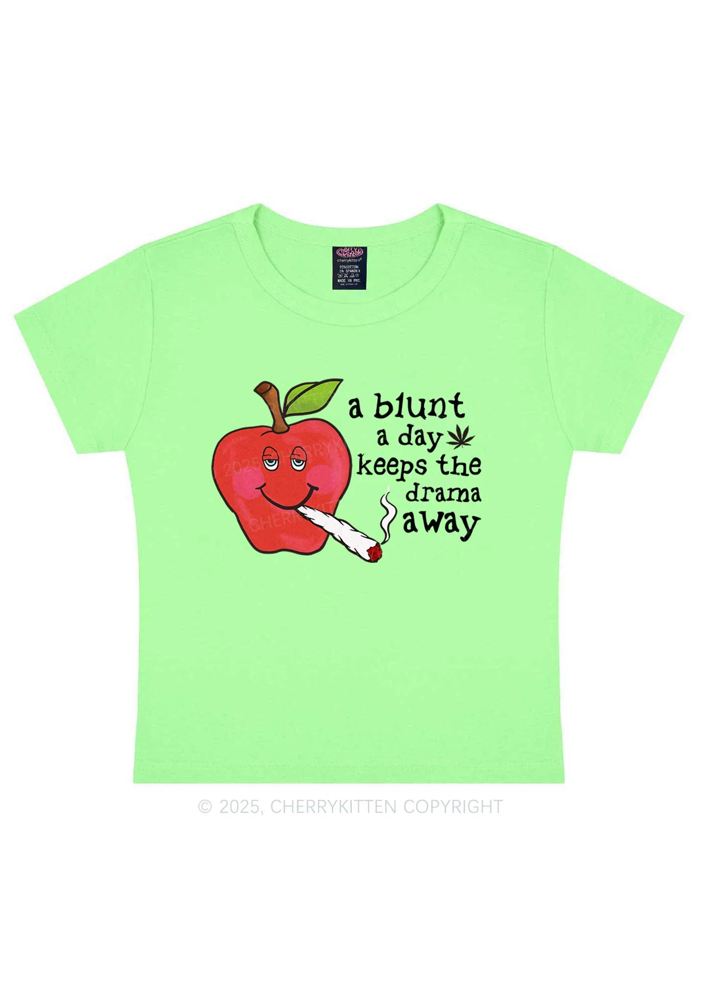 A Blunt A Day Y2K Baby Tee Cherrykitten - Image 13
