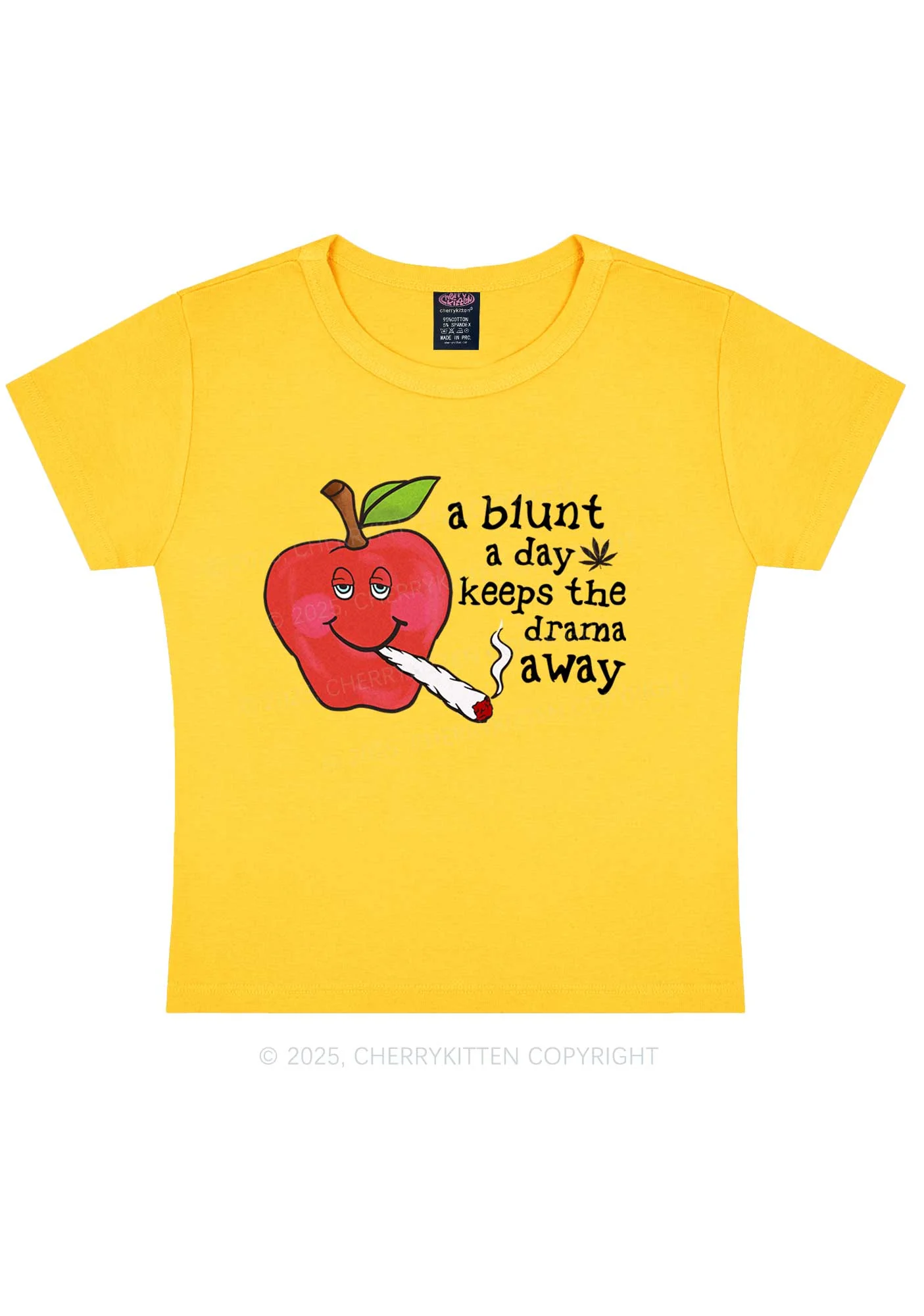 A Blunt A Day Y2K Baby Tee Cherrykitten - Image 5
