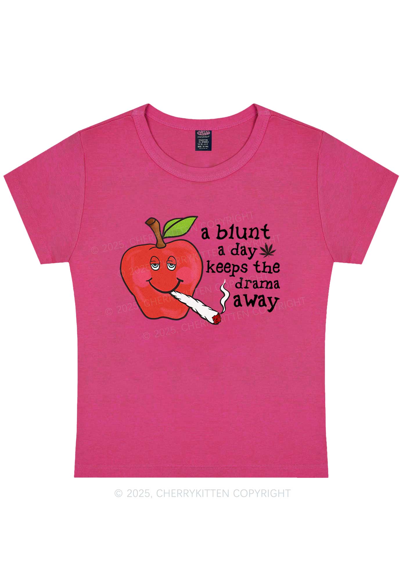 A Blunt A Day Y2K Baby Tee Cherrykitten - Image 8