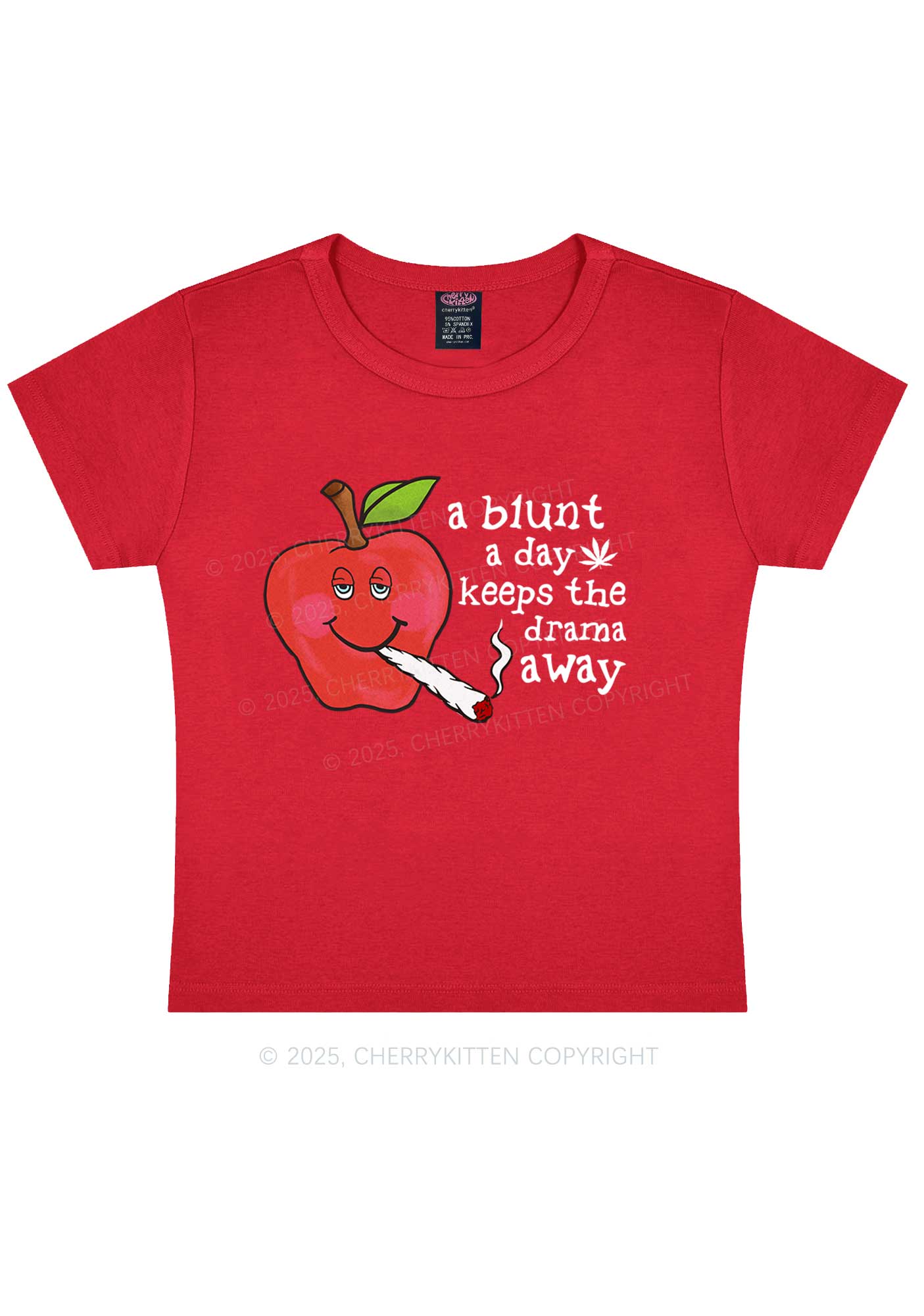 A Blunt A Day Y2K Baby Tee Cherrykitten - Image 9