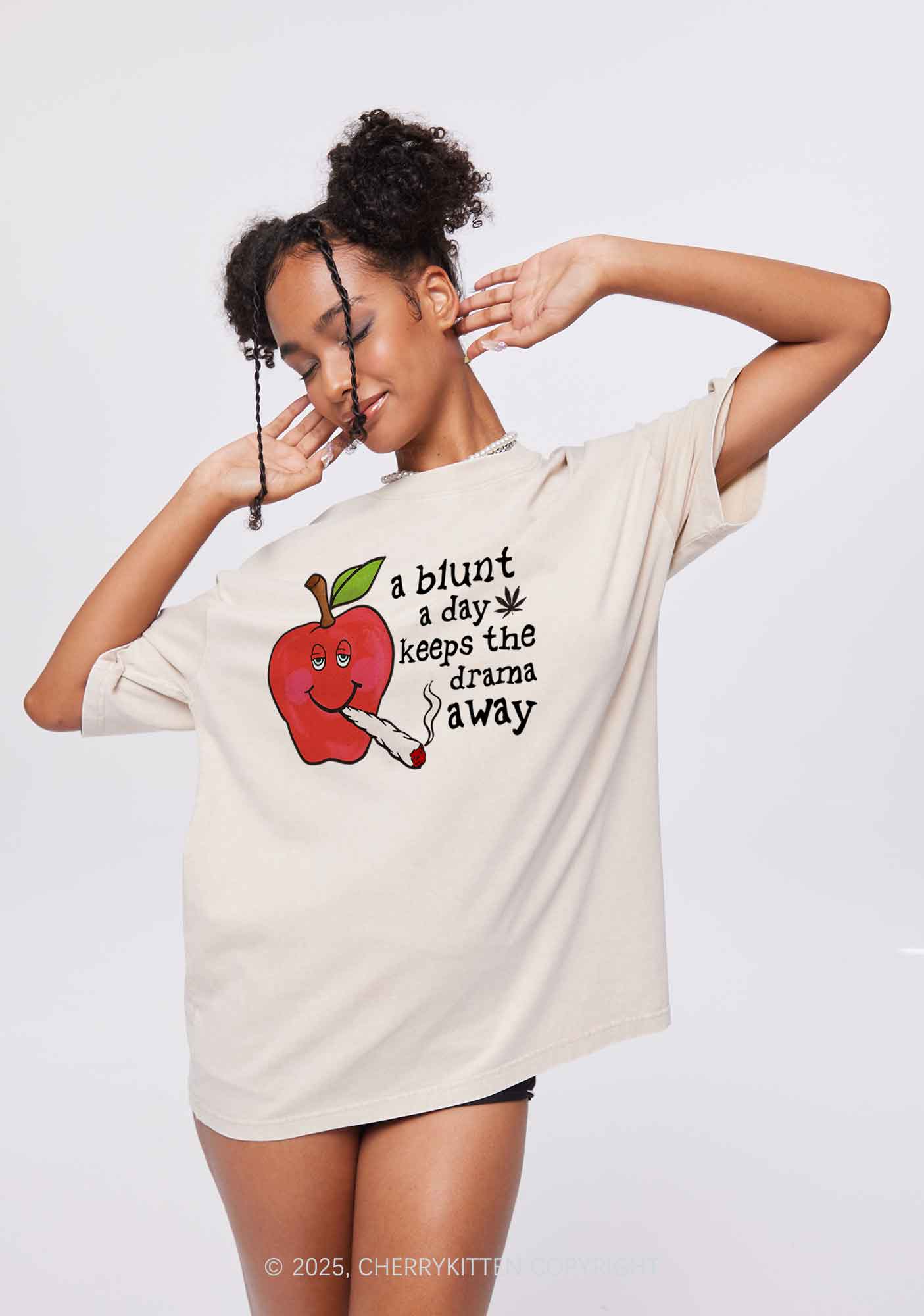 A Blunt A Day Y2K Washed Tee Cherrykitten - Image 2