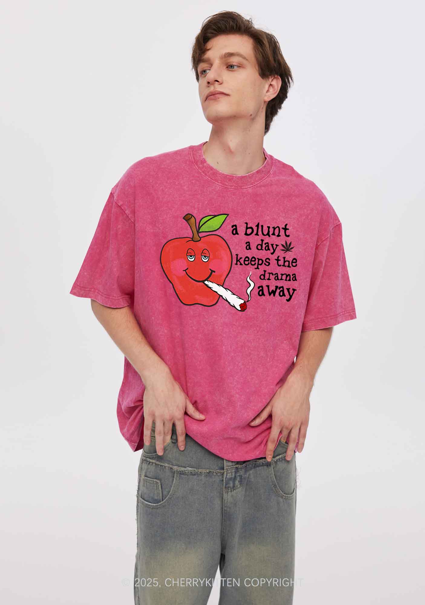A Blunt A Day Y2K Washed Tee Cherrykitten - Image 3