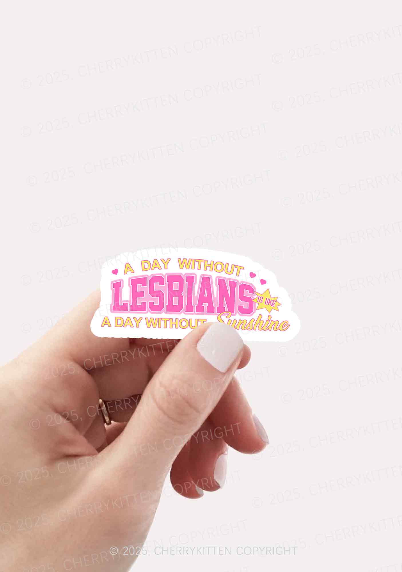 A Day Without Lesbians Pride 1Pc Y2K Sticker Cherrykitten - Image 2