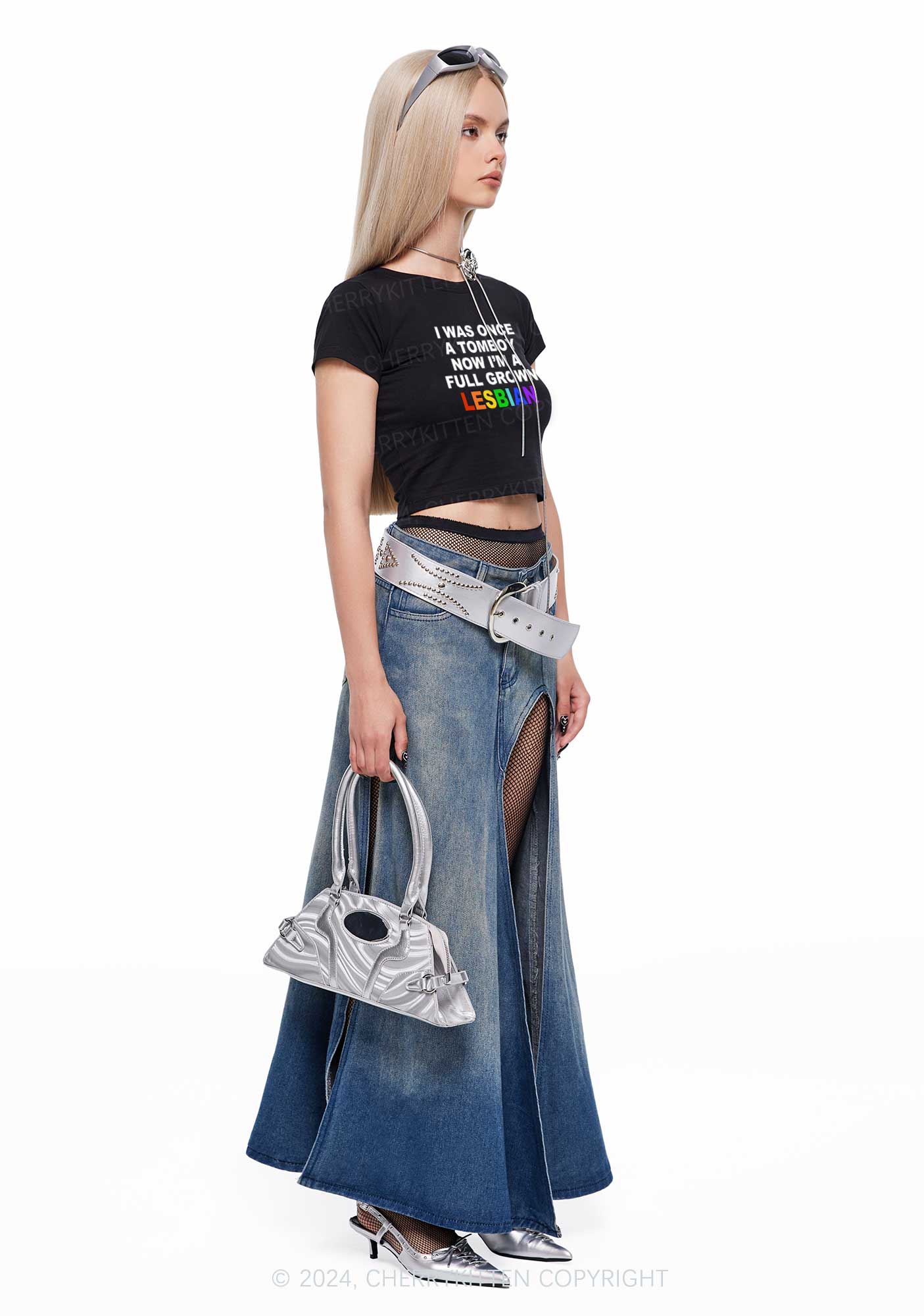 A Full Grown Lesbian Y2K Baby Tee Cherrykitten - Image 4