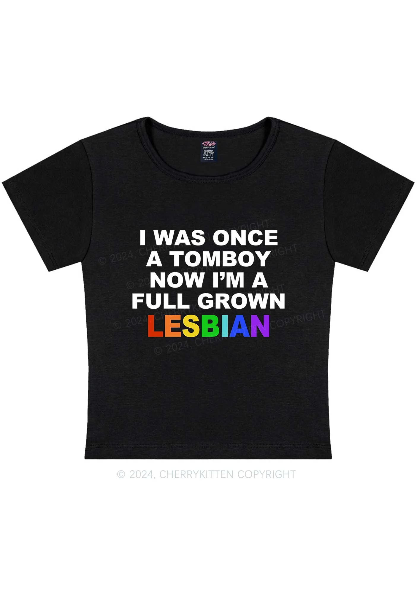 A Full Grown Lesbian Y2K Baby Tee Cherrykitten - Image 5