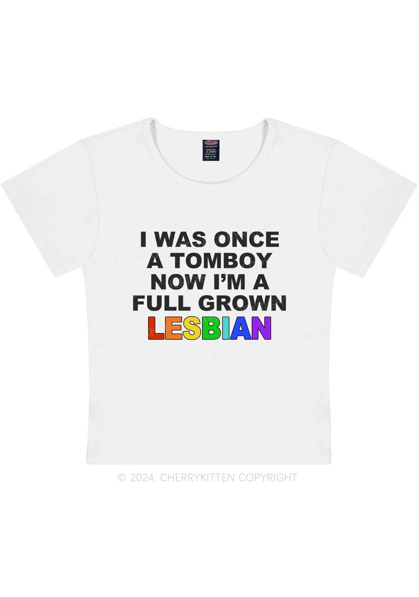 A Full Grown Lesbian Y2K Baby Tee Cherrykitten - Image 6