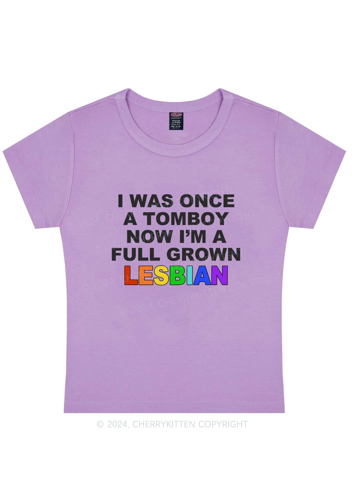 A Full Grown Lesbian Y2K Baby Tee Cherrykitten - Image 7