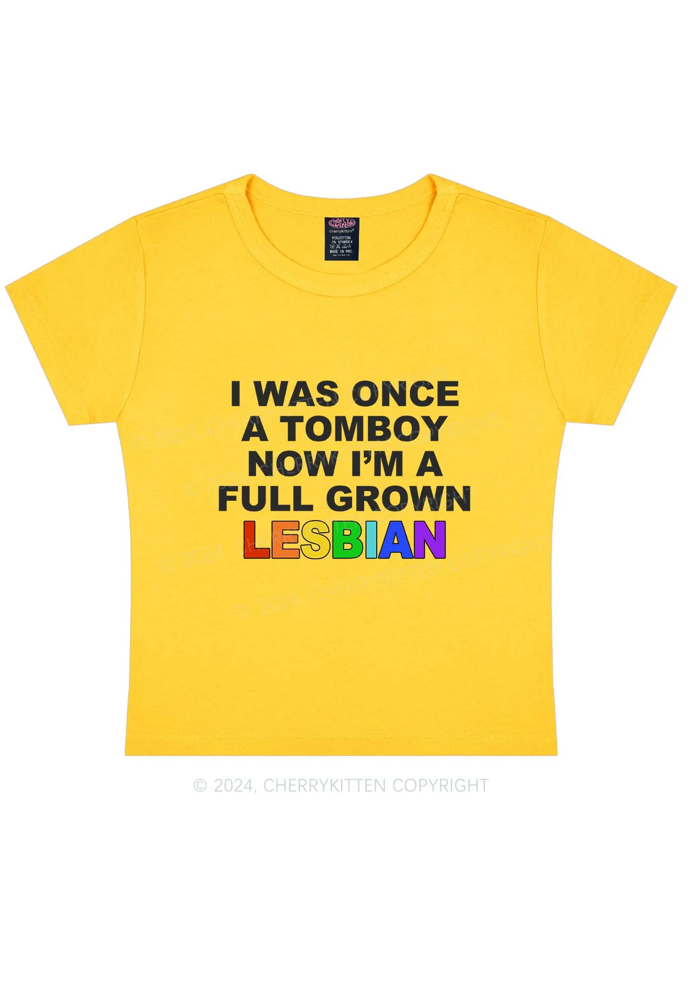 A Full Grown Lesbian Y2K Baby Tee Cherrykitten - Image 9