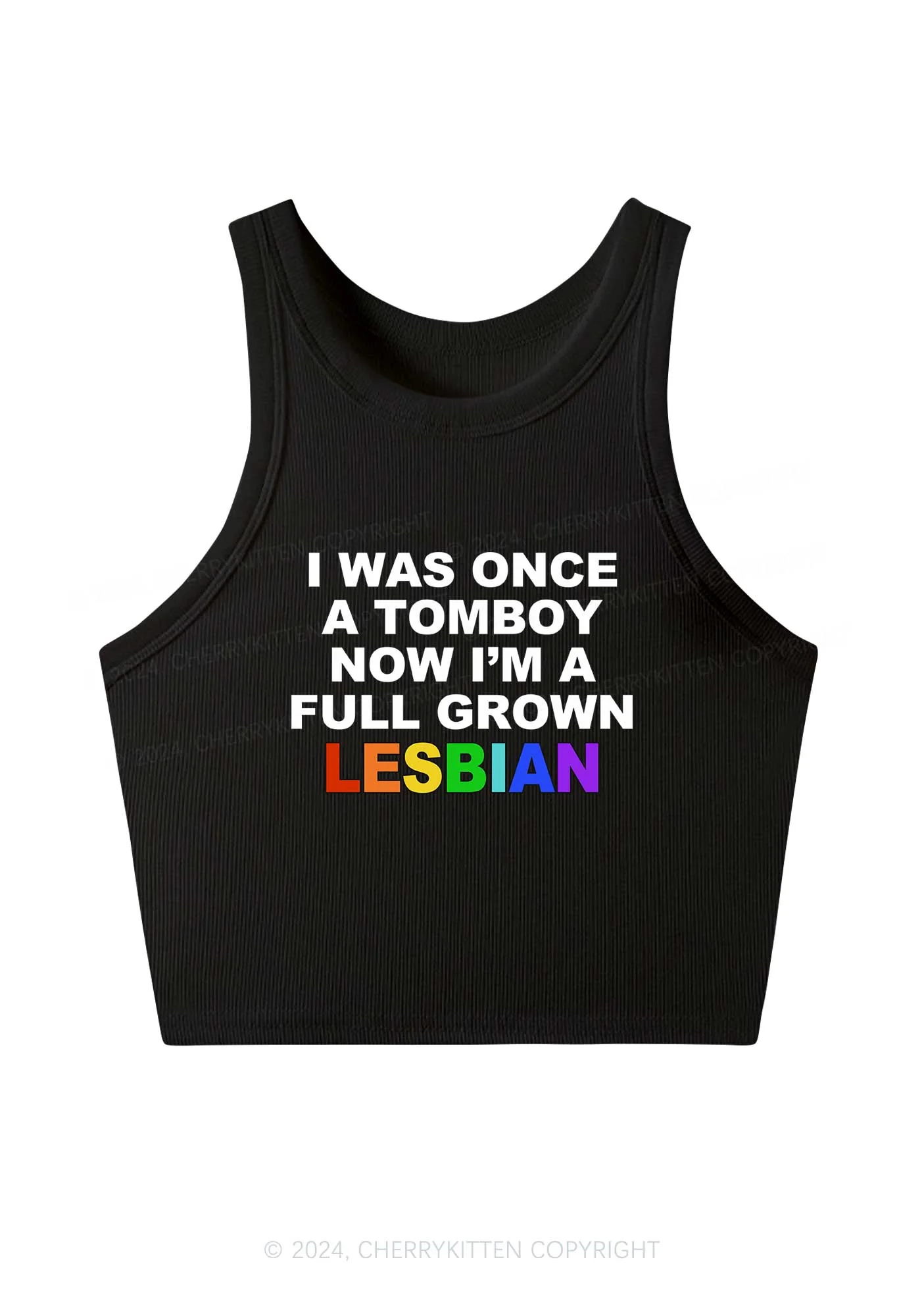 A Full Grown Lesbian Y2K Crop Tank Top Cherrykitten - Image 2