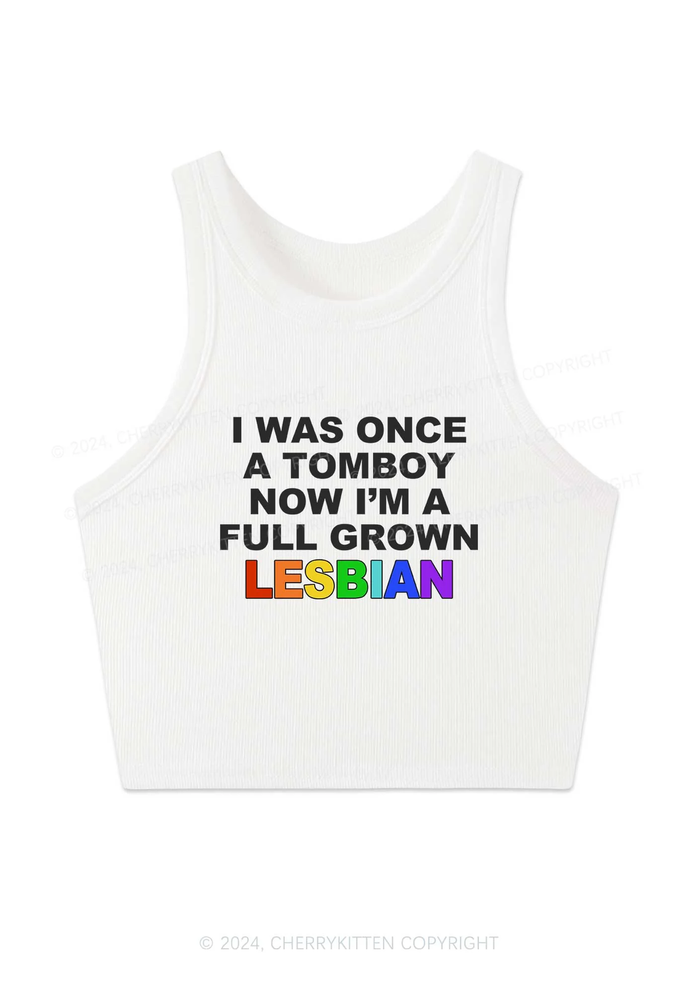 A Full Grown Lesbian Y2K Crop Tank Top Cherrykitten - Image 3