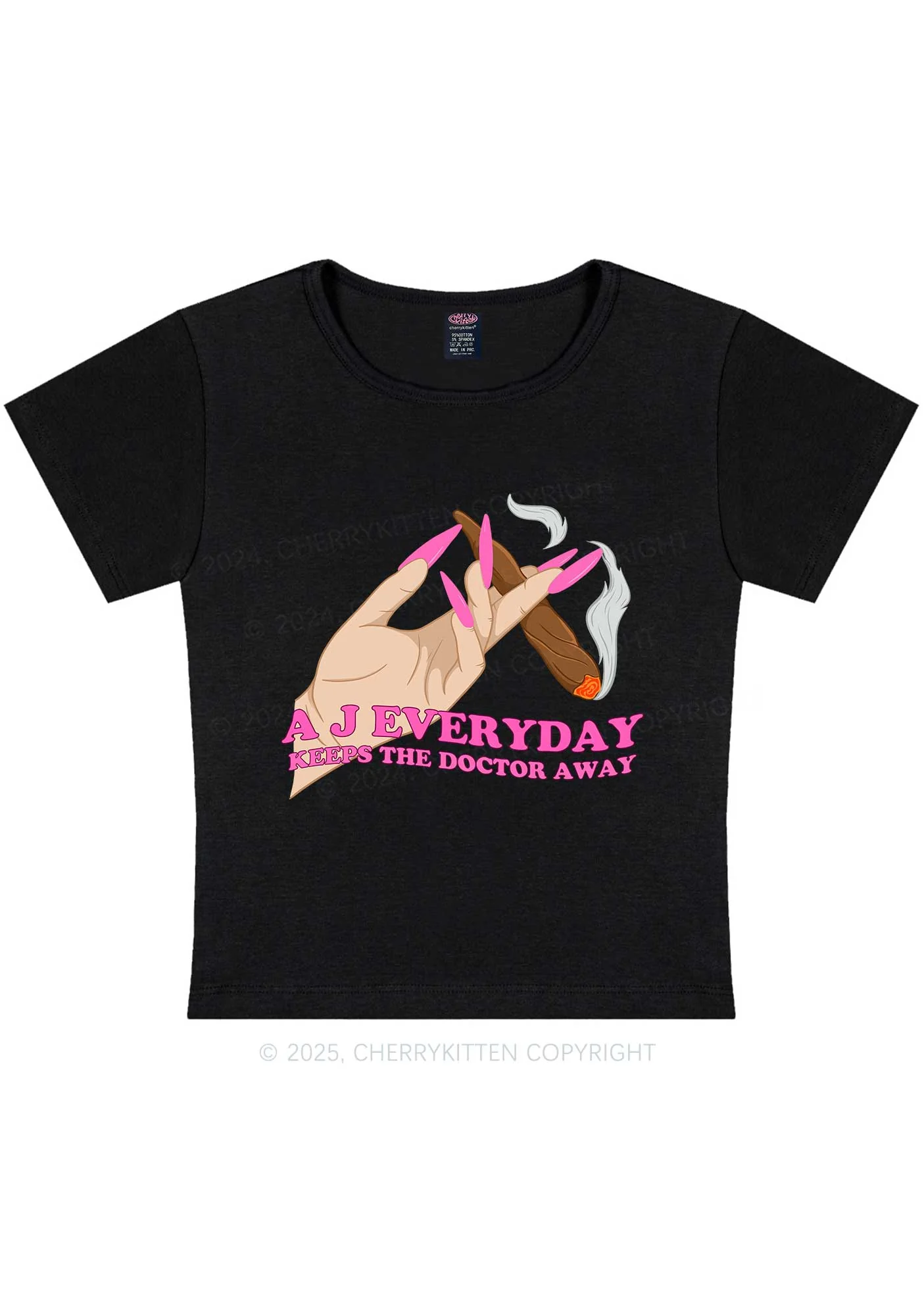 A J Everyday Y2K Baby Tee Cherrykitten - Image 3