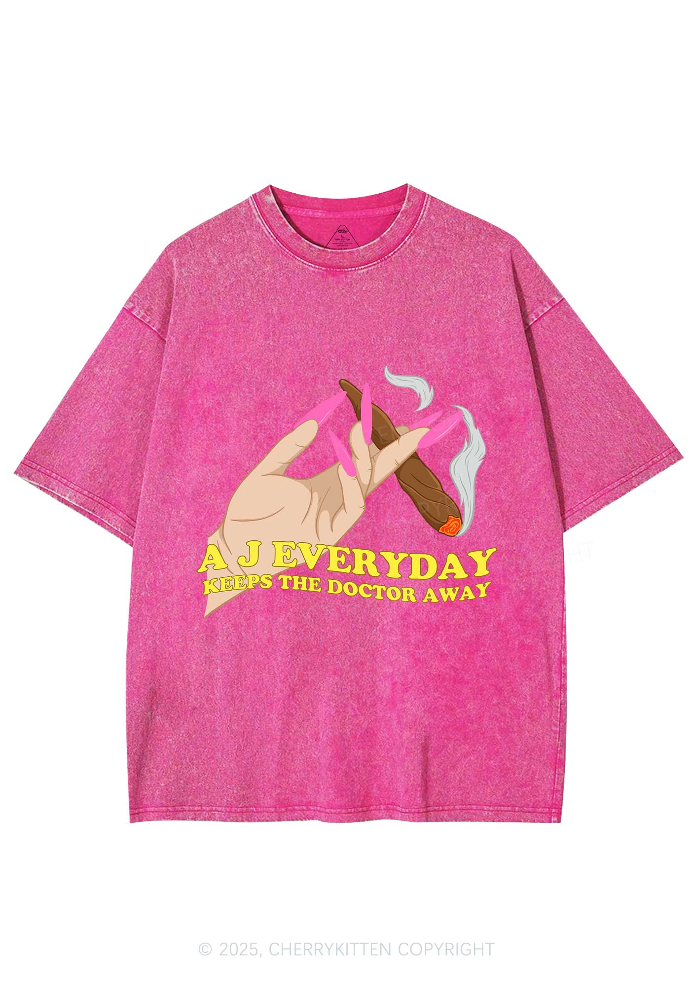 A J Everyday Y2K Washed Tee Cherrykitten - Image 3
