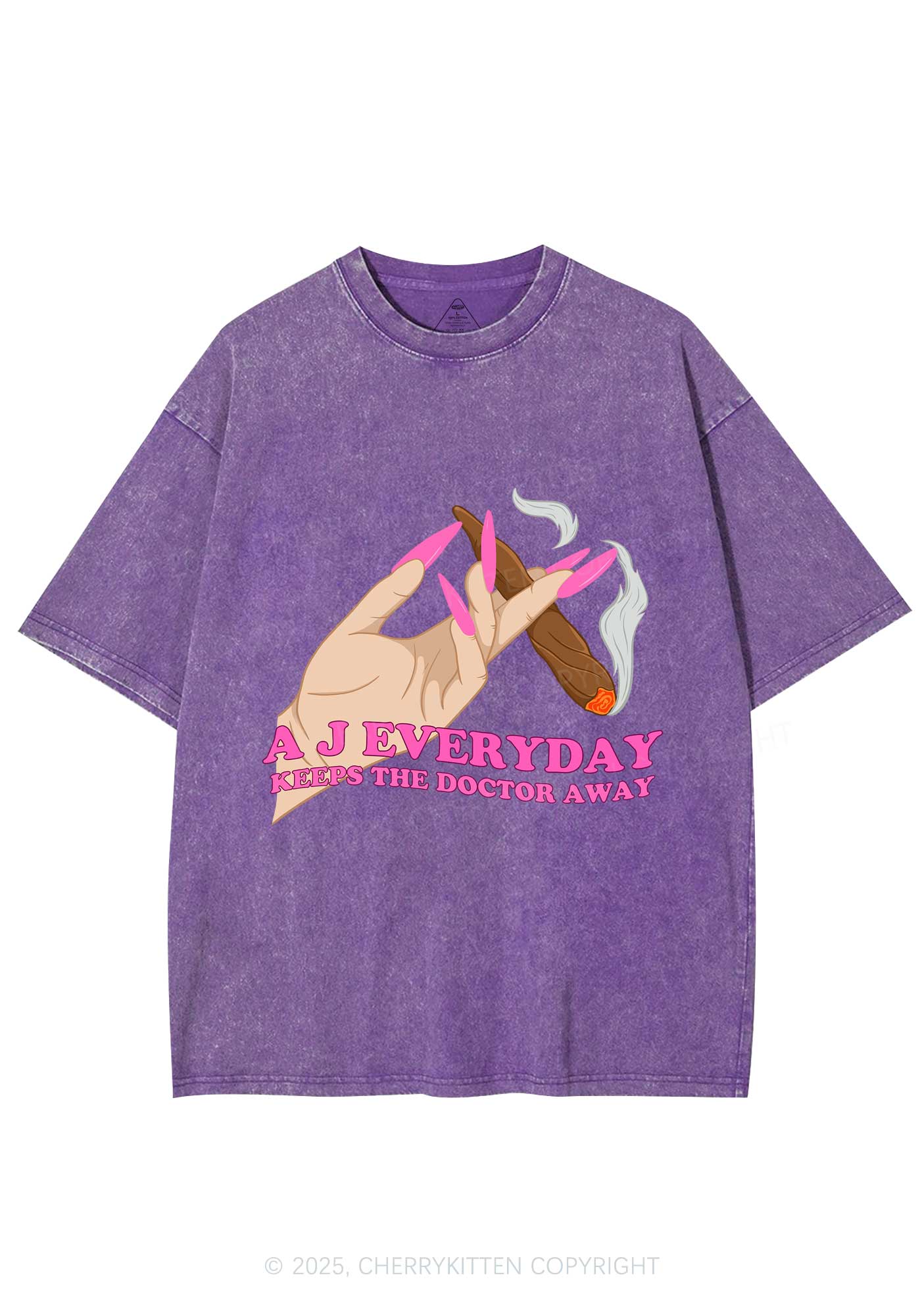 A J Everyday Y2K Washed Tee Cherrykitten - Image 4