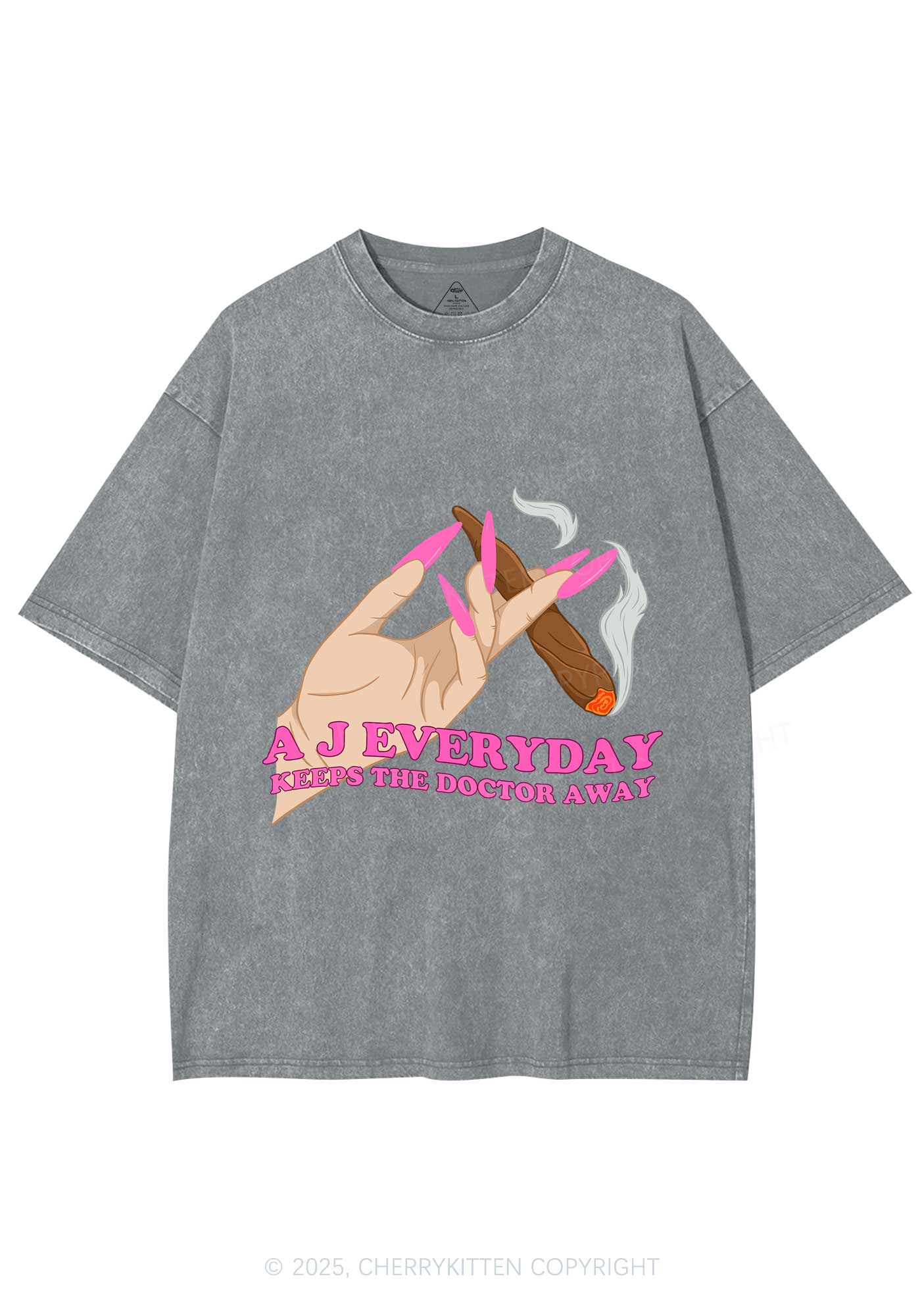 A J Everyday Y2K Washed Tee Cherrykitten - Image 7