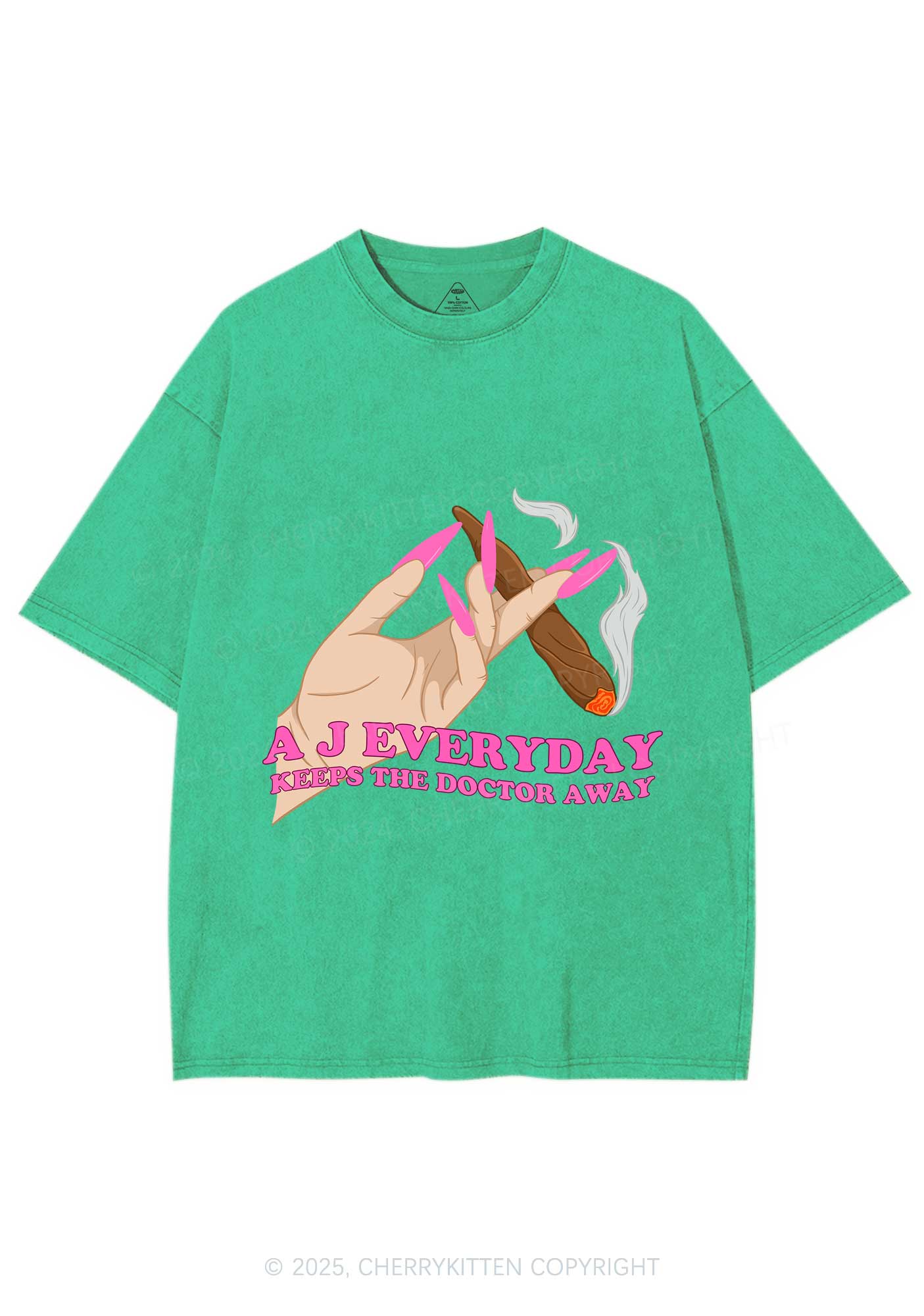 A J Everyday Y2K Washed Tee Cherrykitten - Image 8