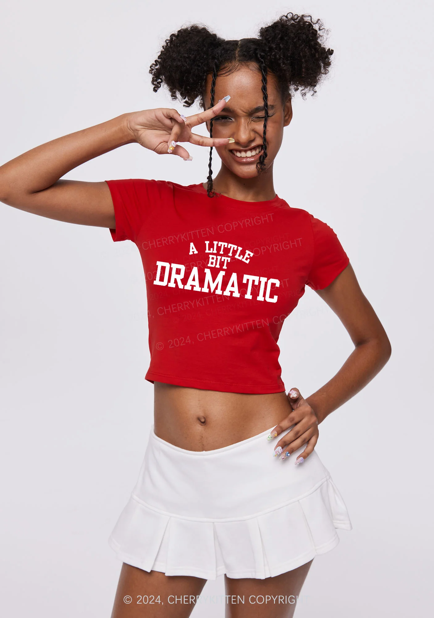 A Little Bit Dramatic Y2k Baby Tee - Image 3