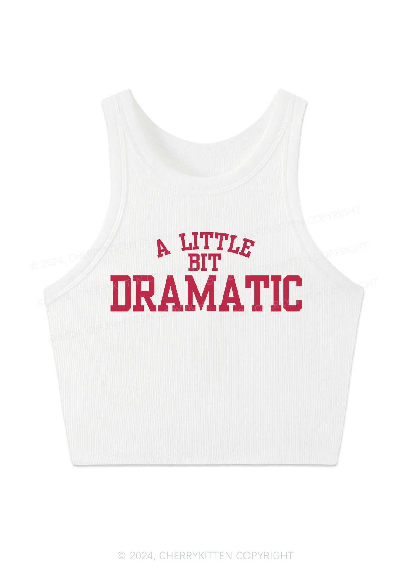 A Little Bit Dramatic Y2K Crop Tank Top Cherrykitten - Image 2