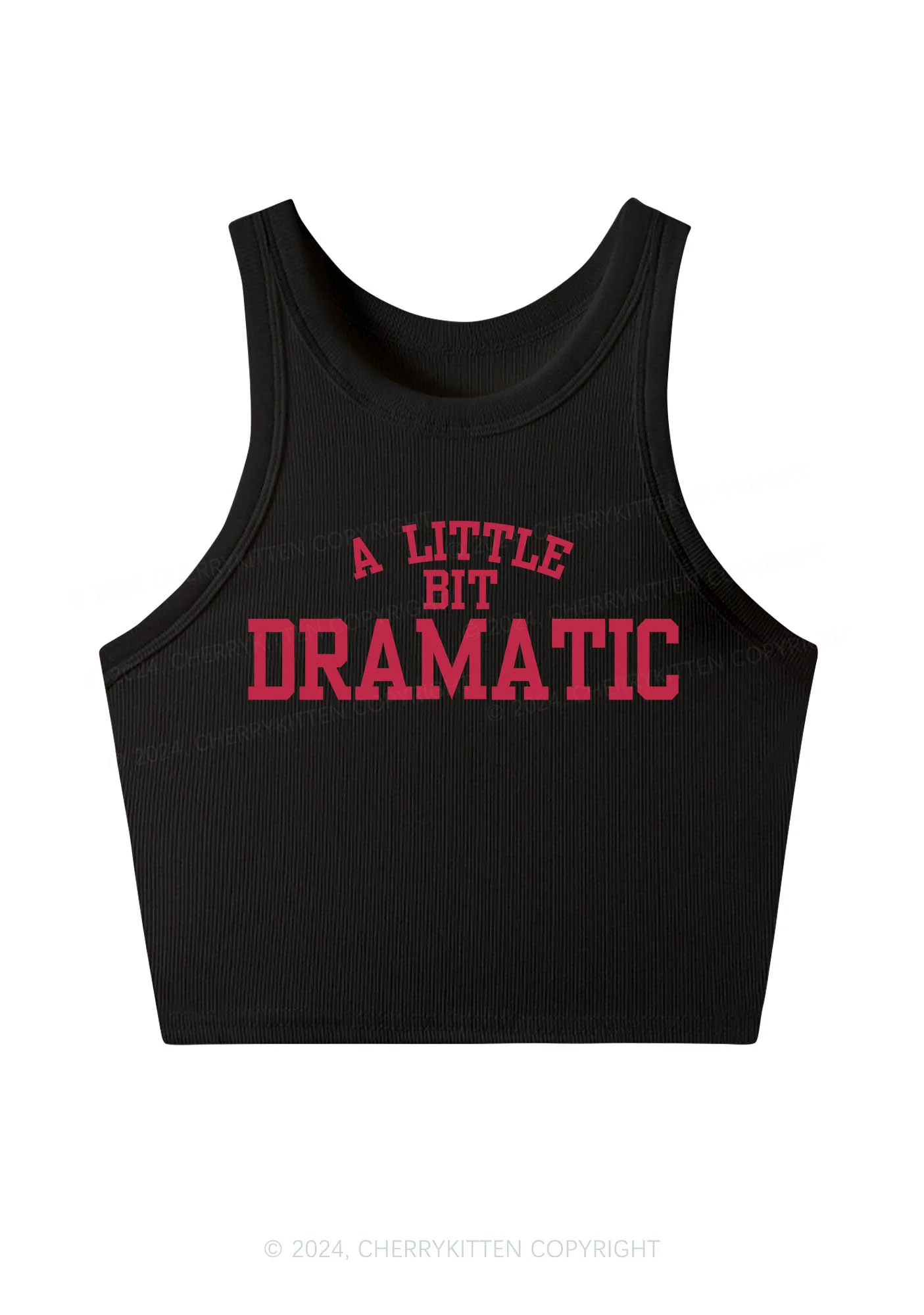 A Little Bit Dramatic Y2K Crop Tank Top Cherrykitten - Image 3