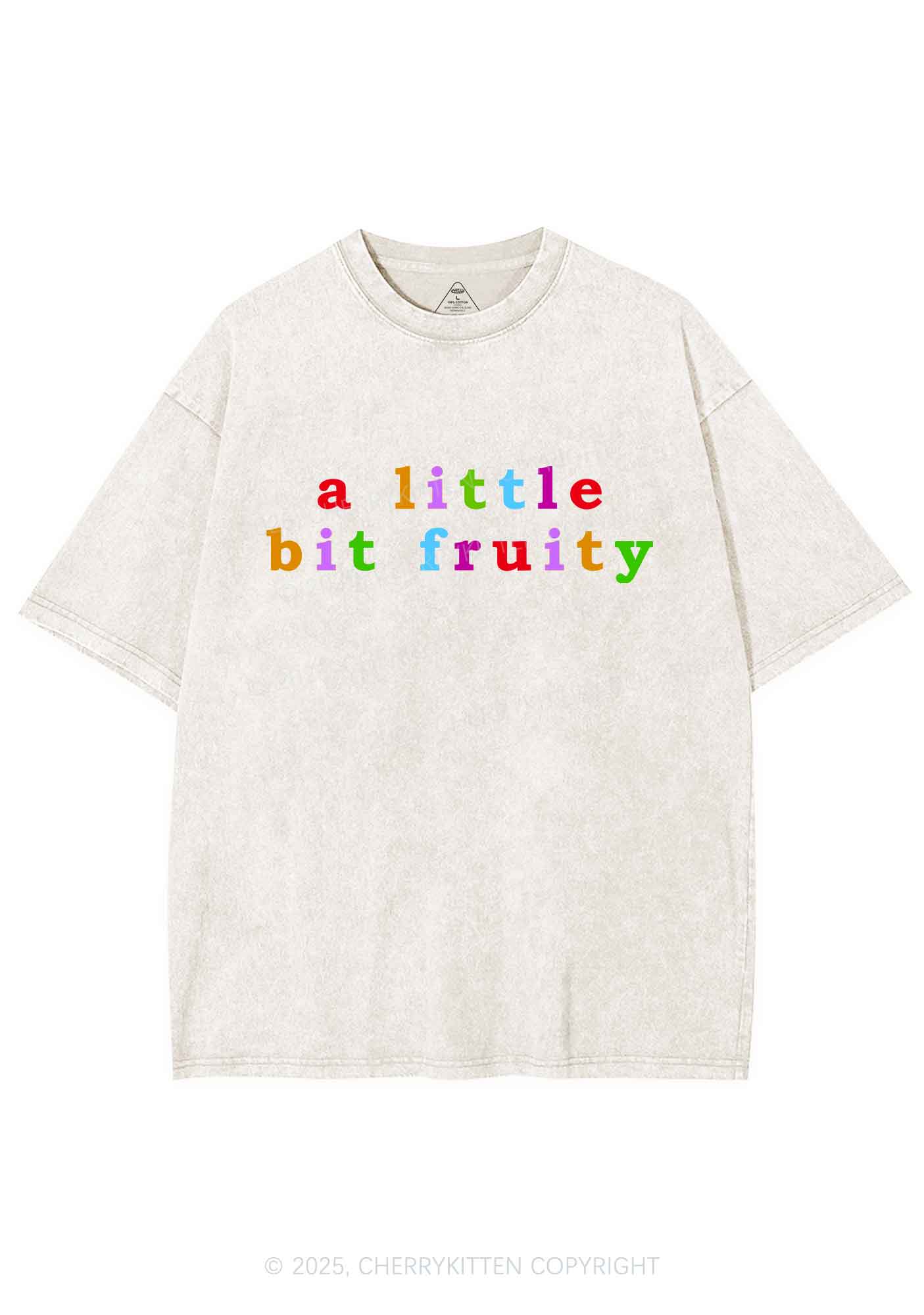 A Little Bit Fruity Y2K Shirts Washed Tee Cherrykitten - Image 3