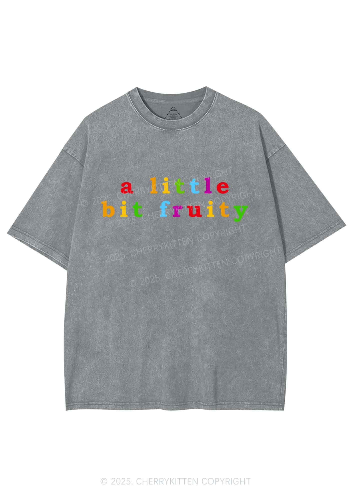 A Little Bit Fruity Y2K Shirts Washed Tee Cherrykitten - Image 6