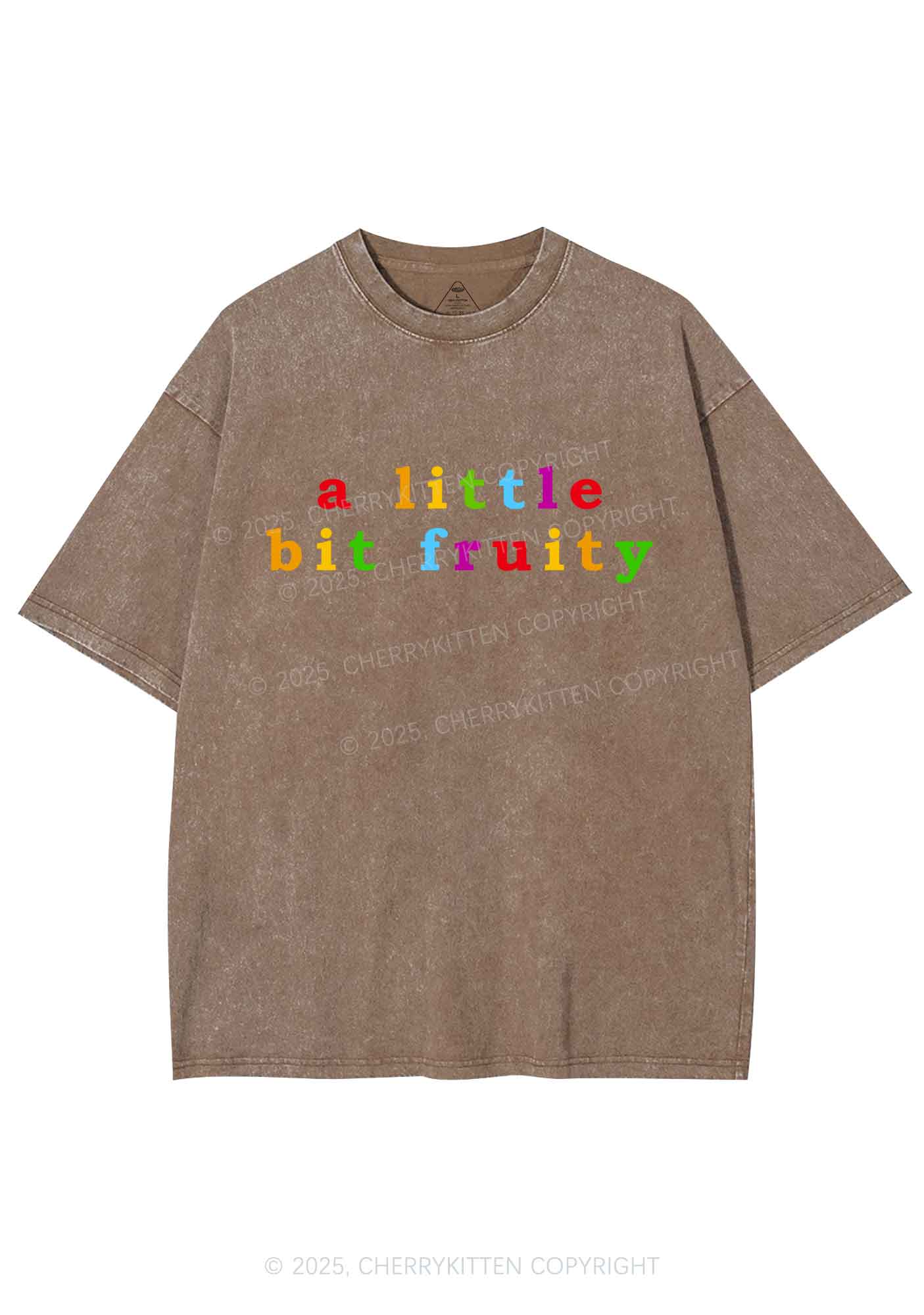 A Little Bit Fruity Y2K Shirts Washed Tee Cherrykitten - Image 7