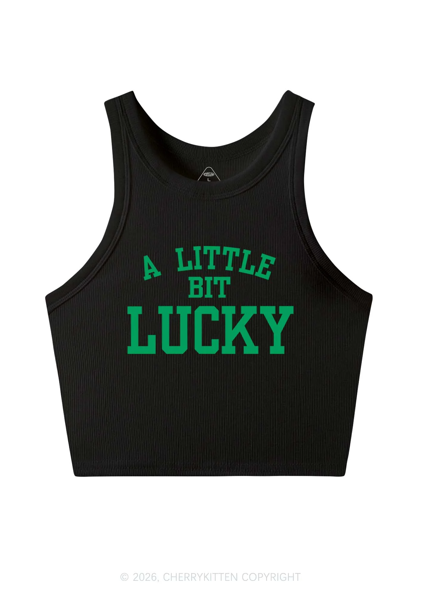 A Little Bit Lucky St Patricks Y2K Crop Tank Top Cherrykitten - Image 4