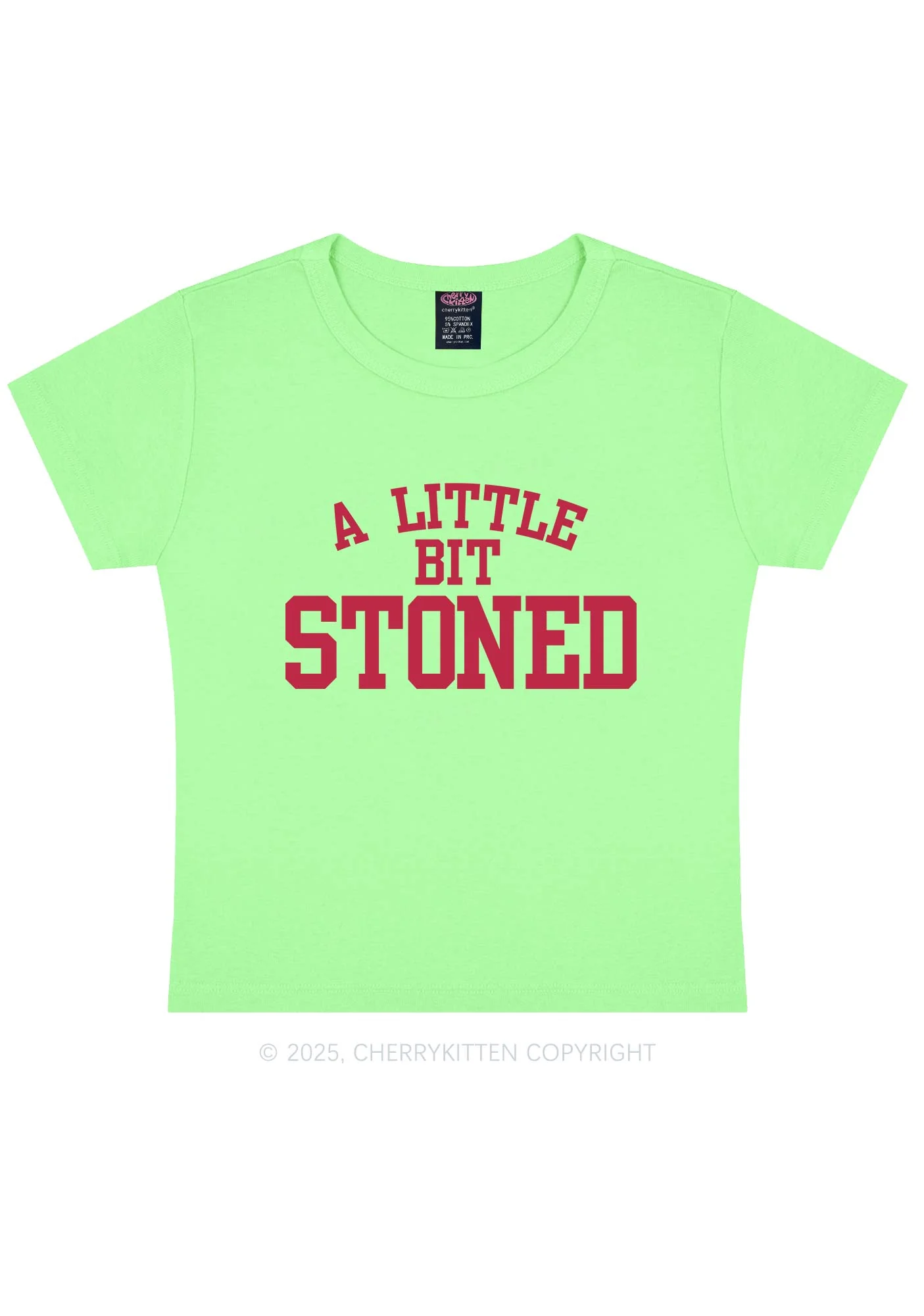 A Little Bit Stoned Y2K Baby Tee Cherrykitten - Image 11