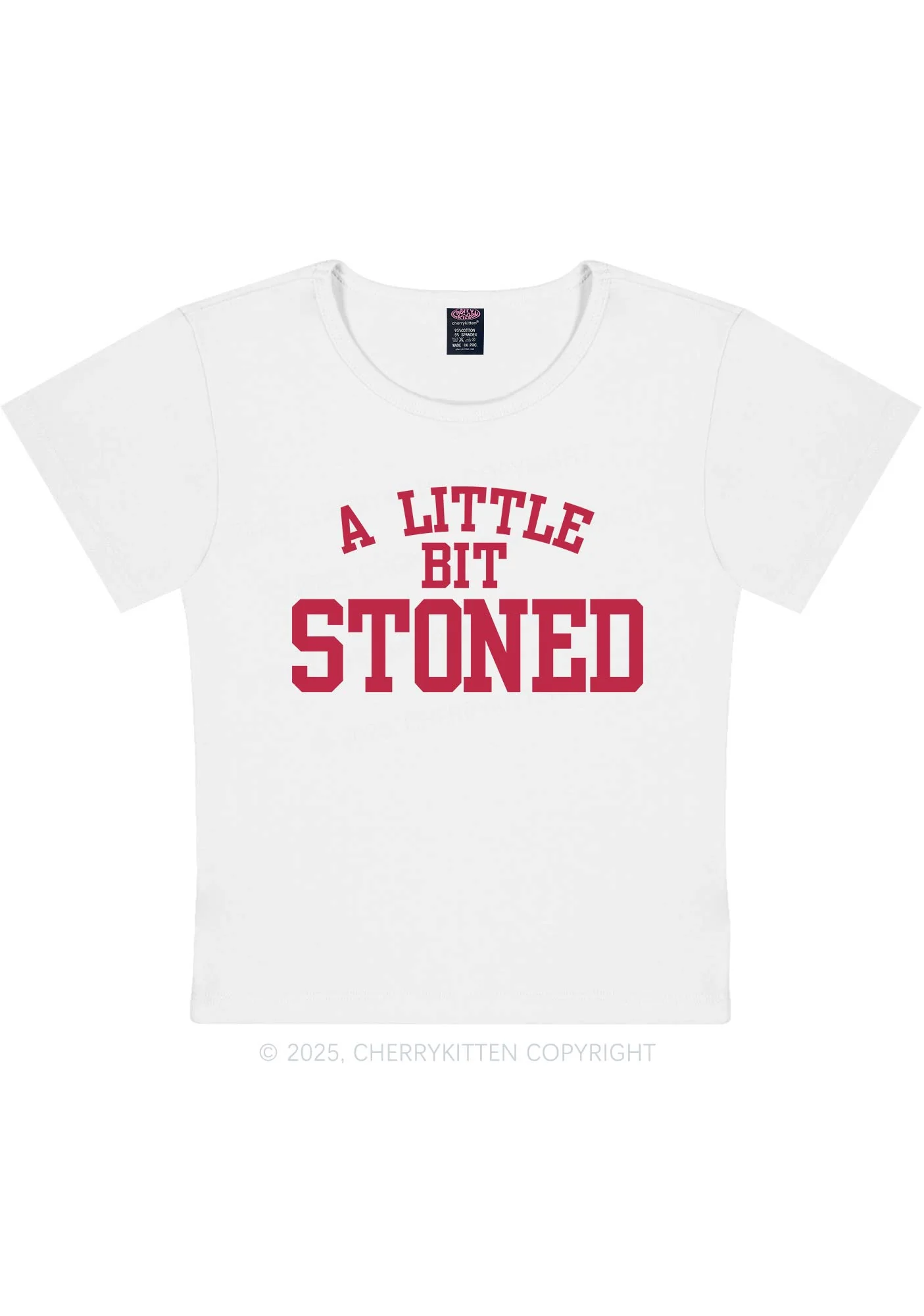 A Little Bit Stoned Y2K Baby Tee Cherrykitten - Image 4