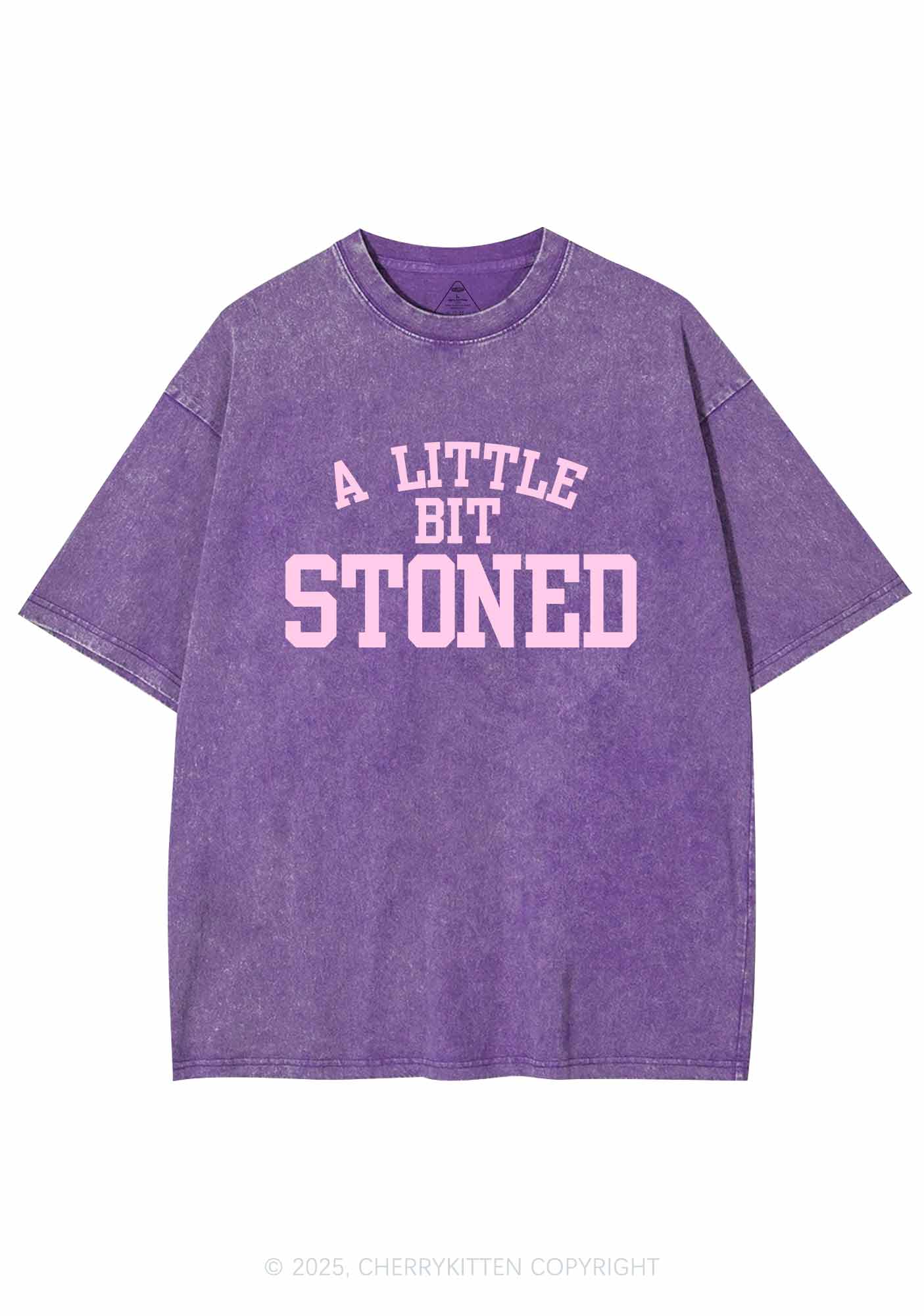 A Little Bit Stoned Y2K Washed Tee Cherrykitten - Image 5