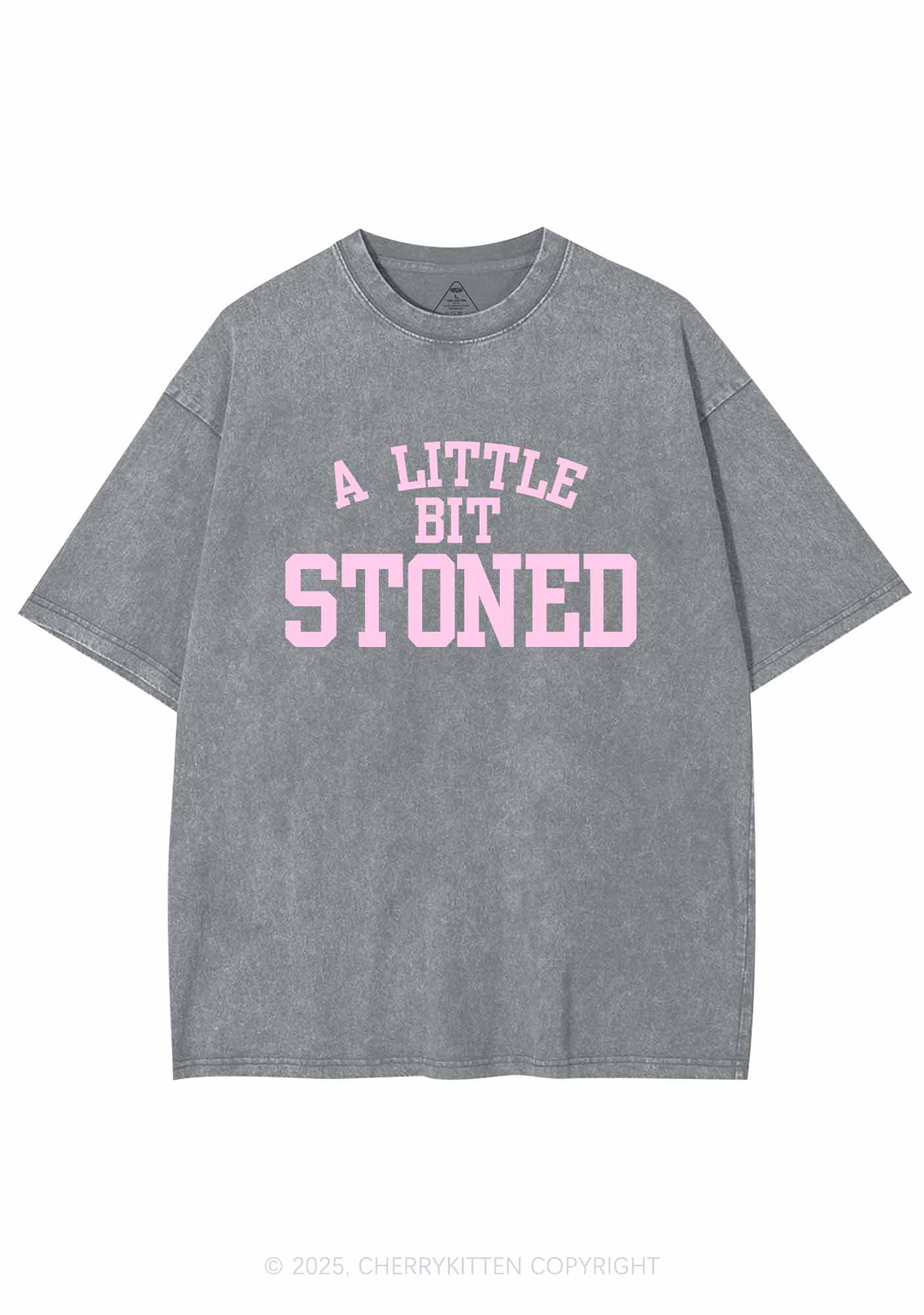 A Little Bit Stoned Y2K Washed Tee Cherrykitten - Image 7