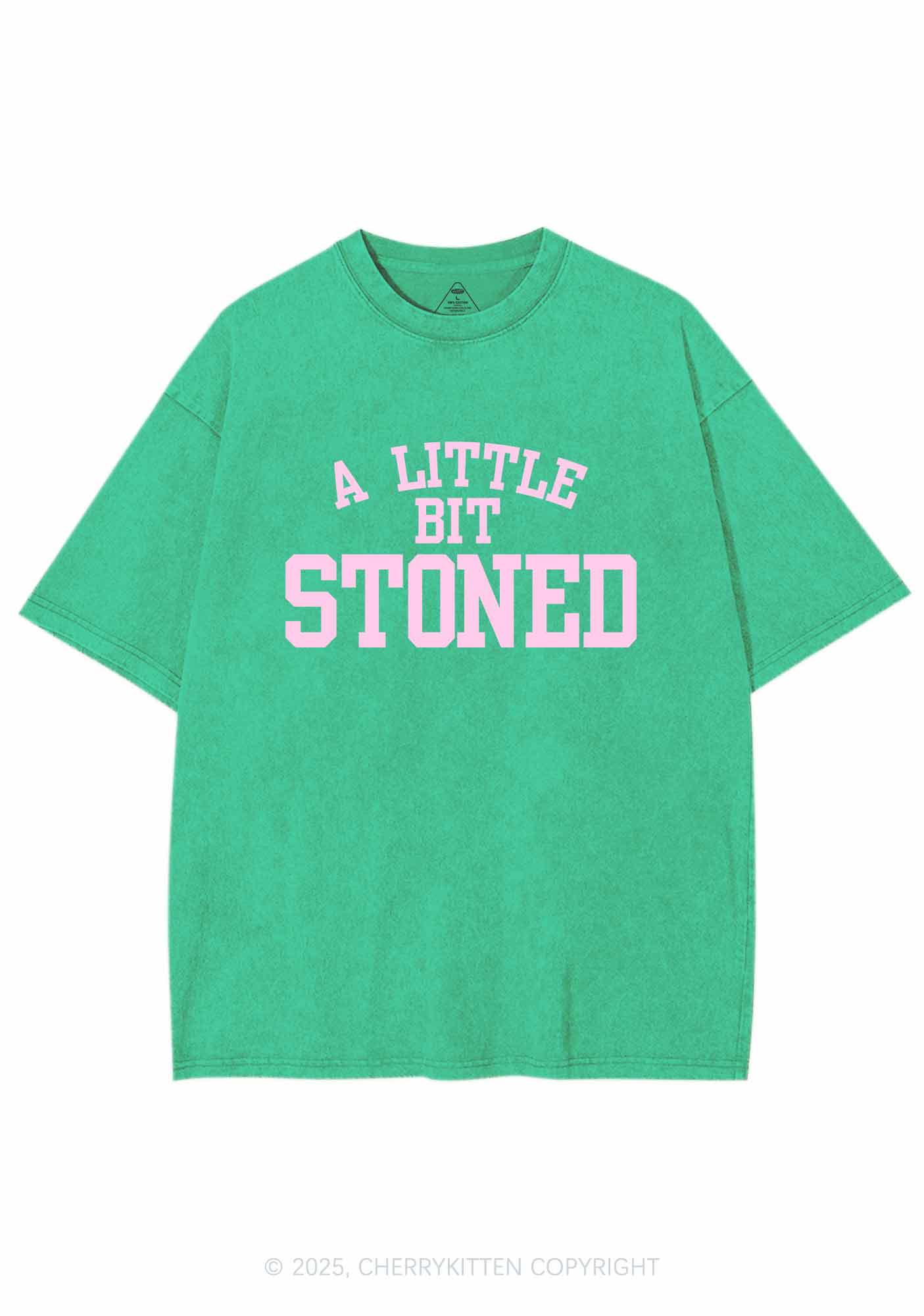 A Little Bit Stoned Y2K Washed Tee Cherrykitten - Image 8