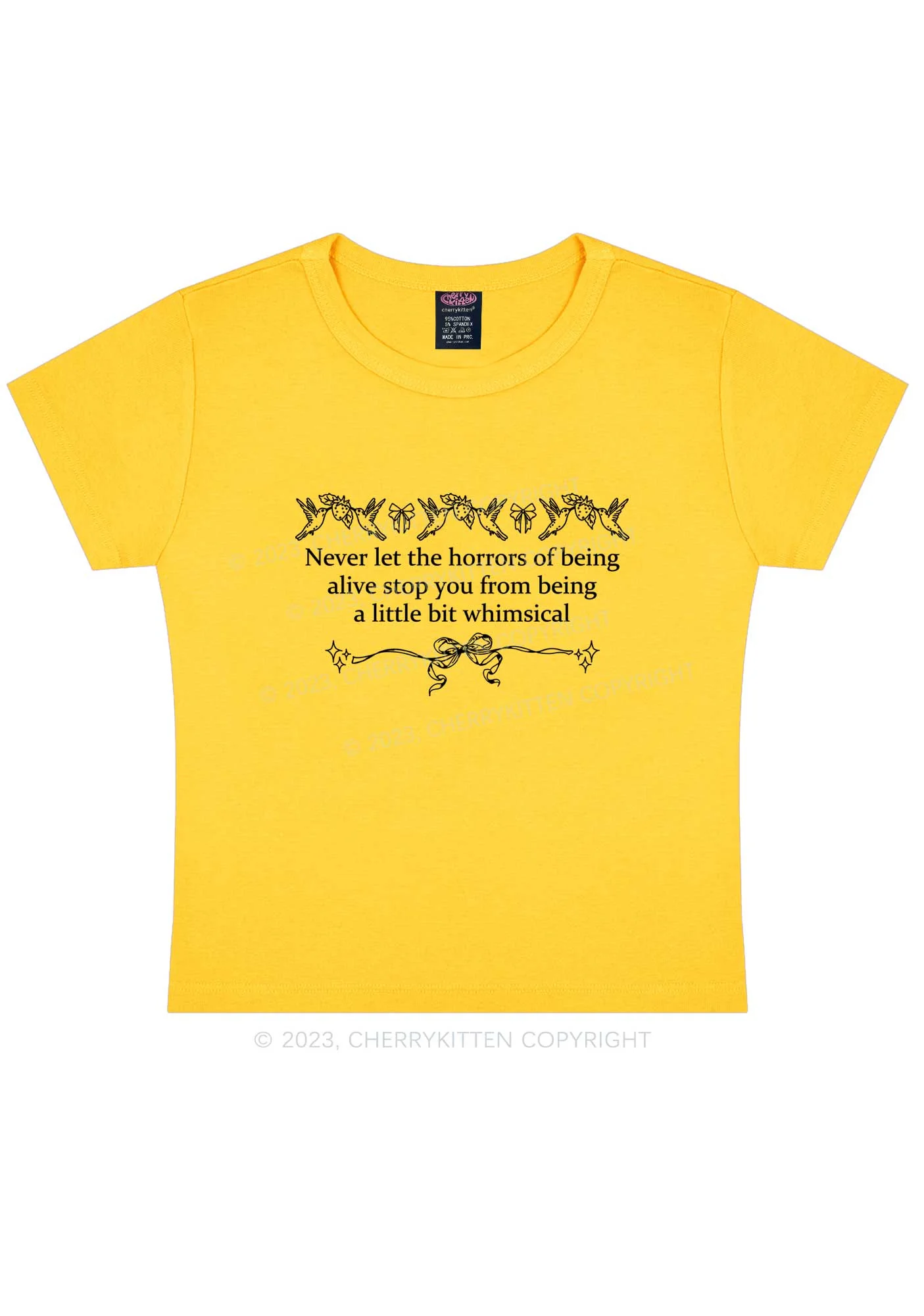 A Little Bit Whimsical Y2K Baby Tee Cherrykitten - Image 5
