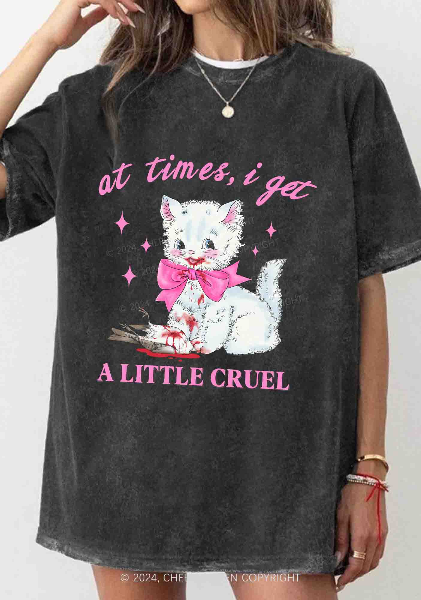 A Little Cruel Y2K Washed Tee Cherrykitten - Image 2