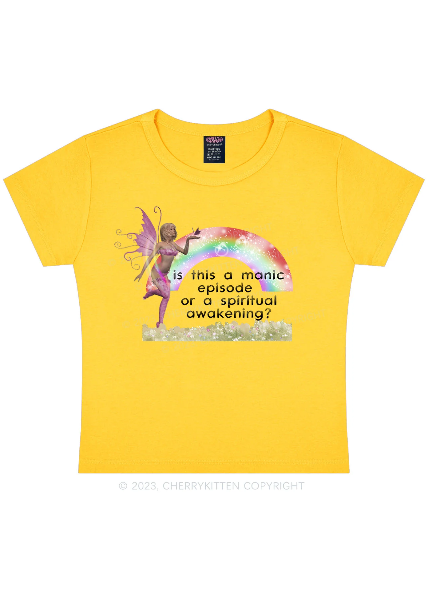 A Manic Episode Y2K Baby Tee Cherrykitten - Image 5