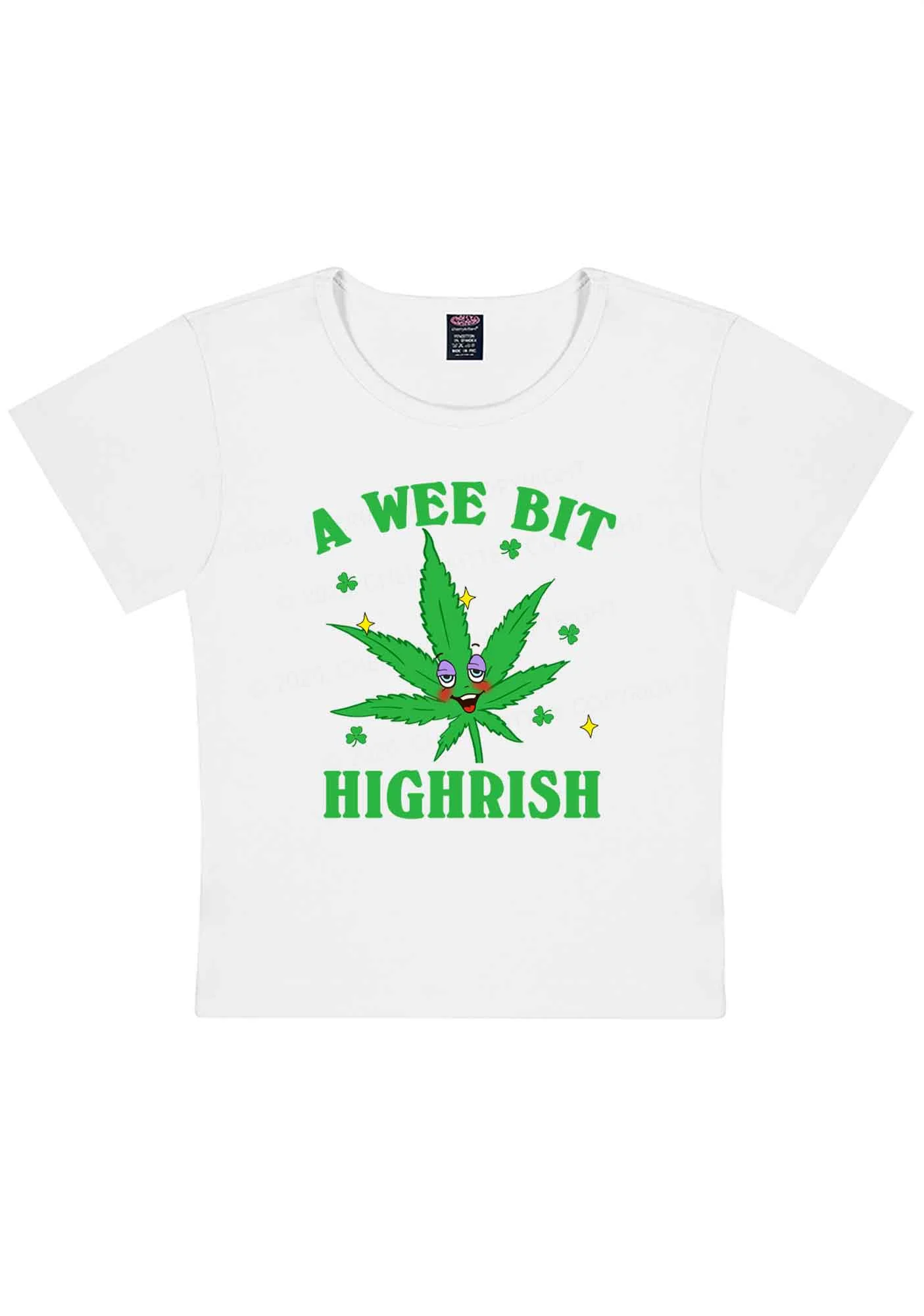 A Wee Bit Highrish St Patricks Y2K Baby Tee Cherrykitten - Image 4