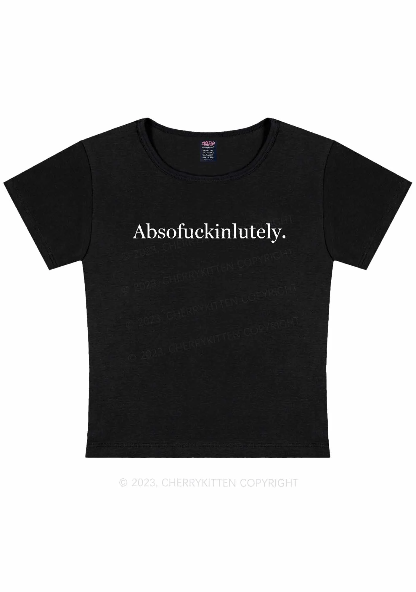 Absofxckinlutely Y2K Baby Tee Cherrykitten - Image 3