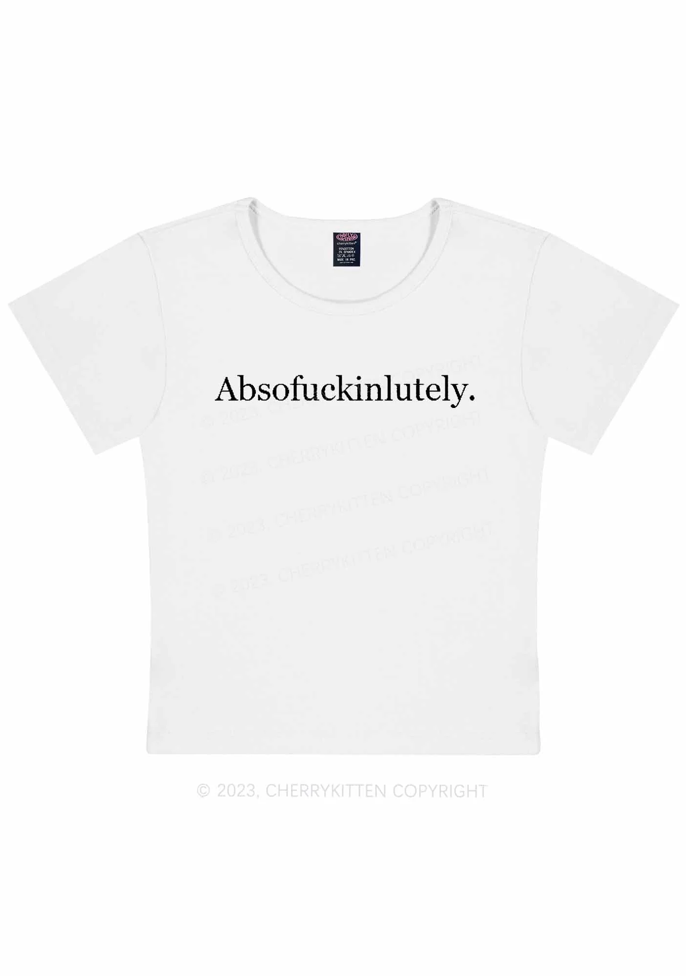 Absofxckinlutely Y2K Baby Tee Cherrykitten - Image 4