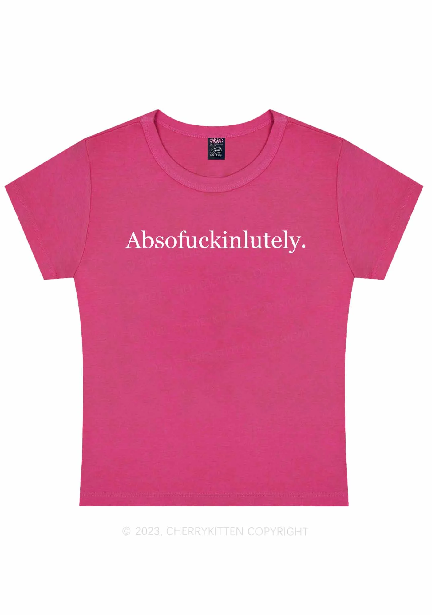 Absofxckinlutely Y2K Baby Tee Cherrykitten - Image 6