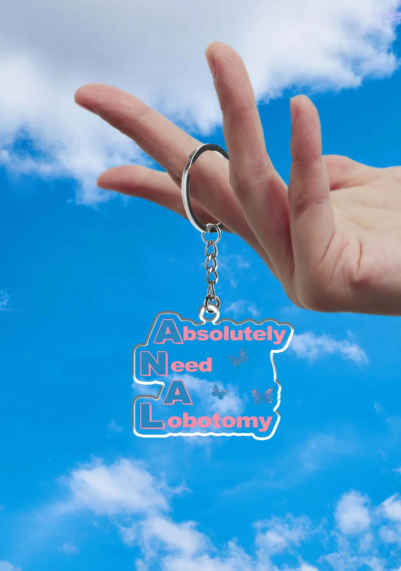 Absolutely Need A Lobotomy 1Pc Y2K Keychain Cherrykitten - Image 2