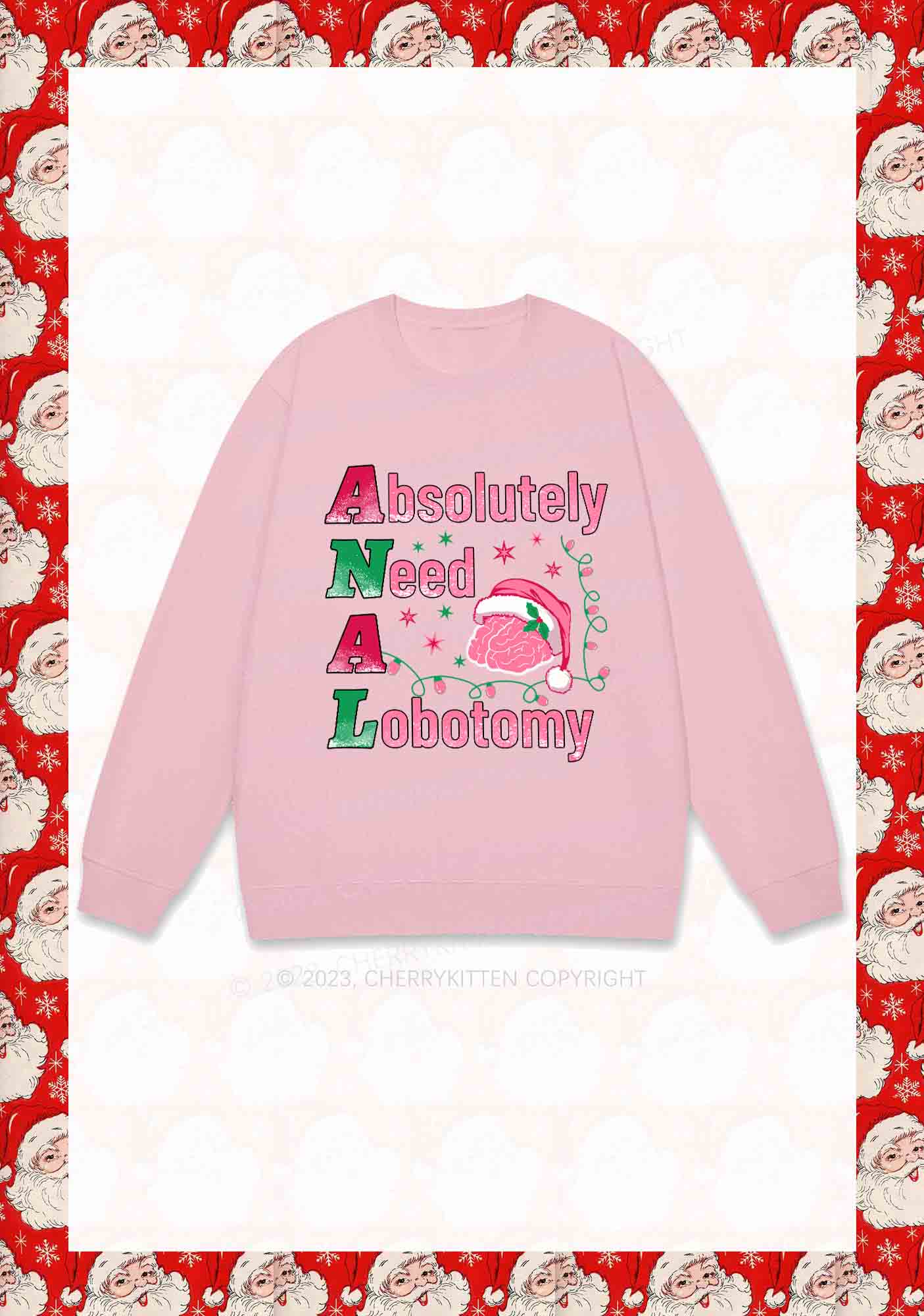 Absolutely Need A Lobotomy Christmas Y2K Sweatshirt Cherrykitten - Image 5