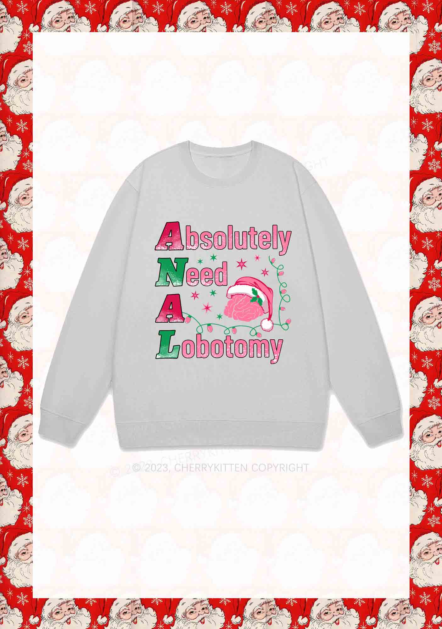 Absolutely Need A Lobotomy Christmas Y2K Sweatshirt Cherrykitten - Image 6