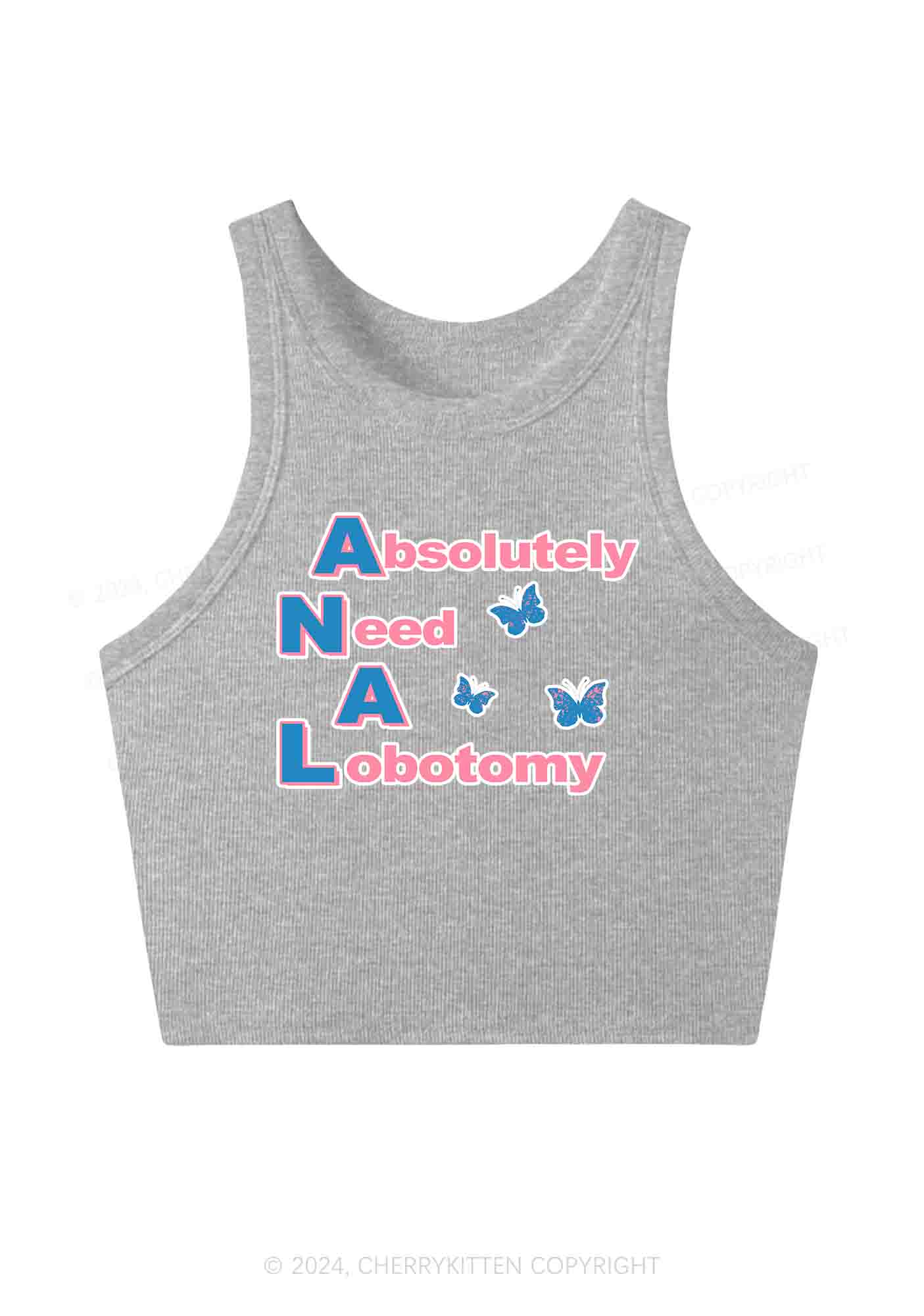 Absolutely Need A Lobotomy Y2K Crop Tank Top Cherrykitten - Image 4