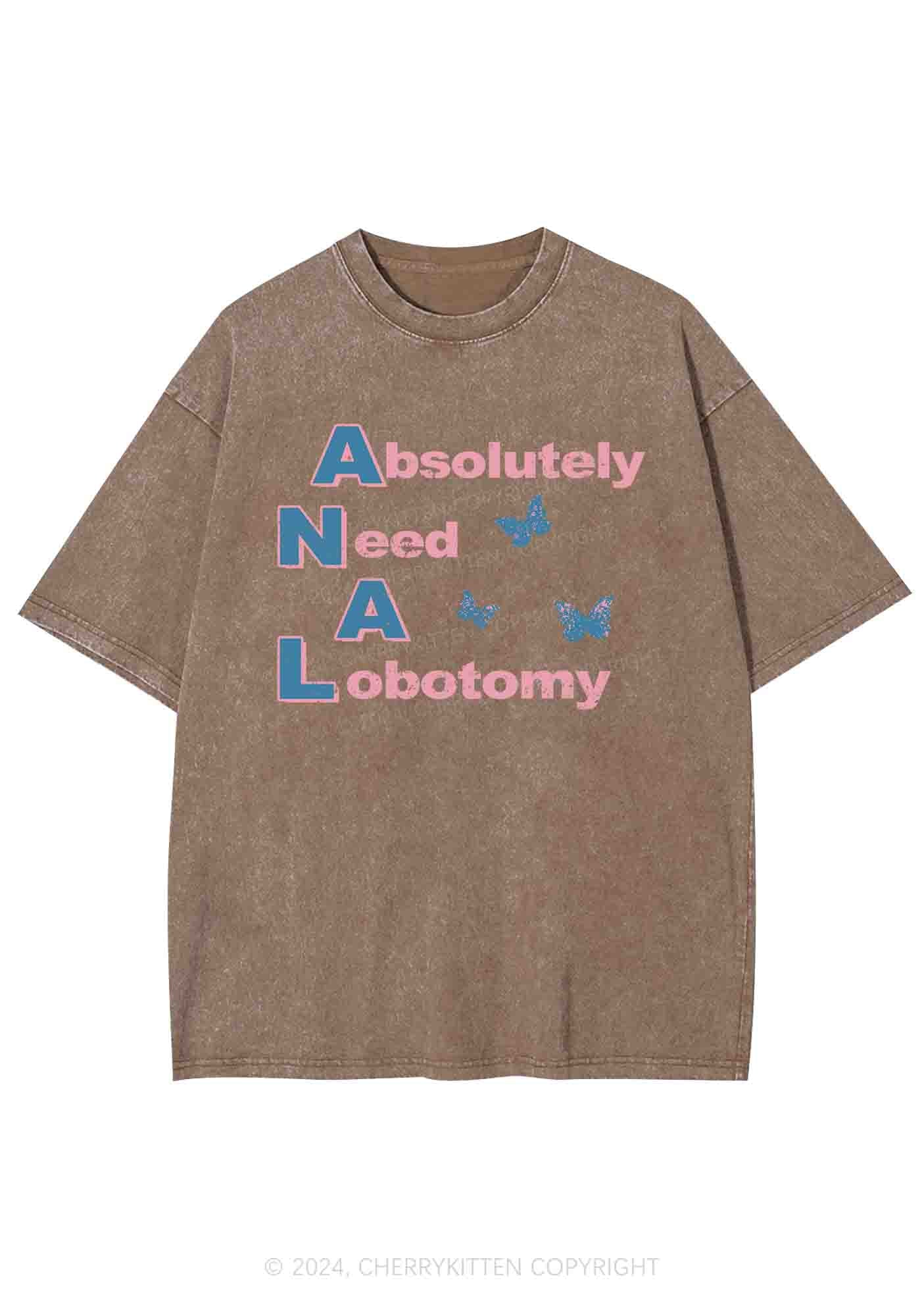 Absolutely Need A Lobotomy Y2K Washed Tee Cherrykitten - Image 7