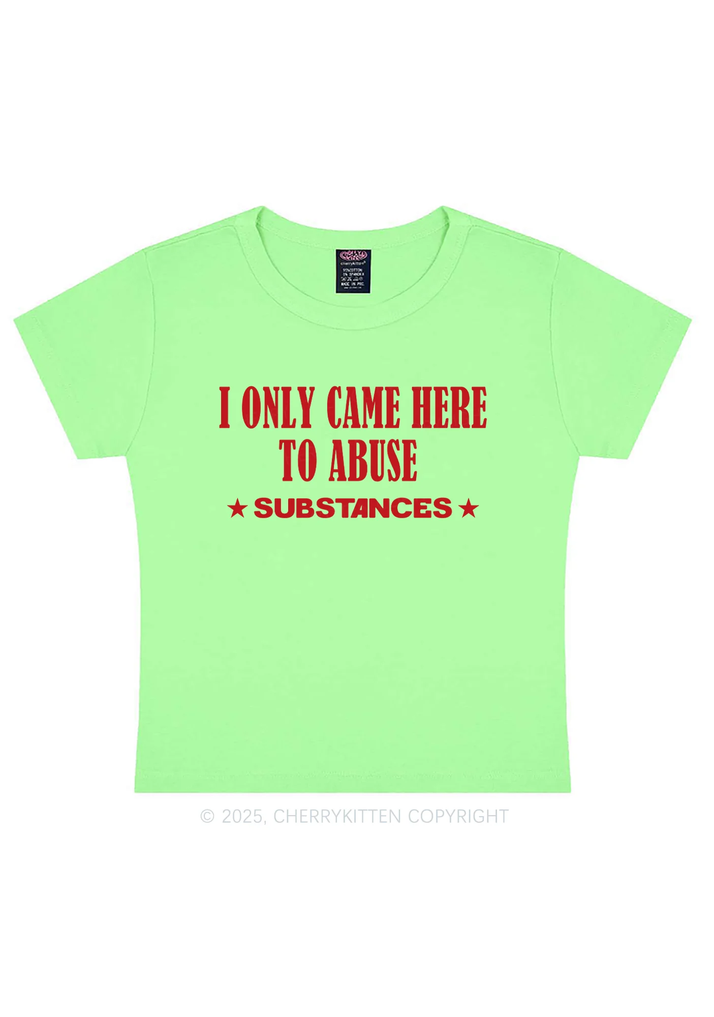 Abuse Substances Y2K Baby Tee Cherrykitten - Image 10