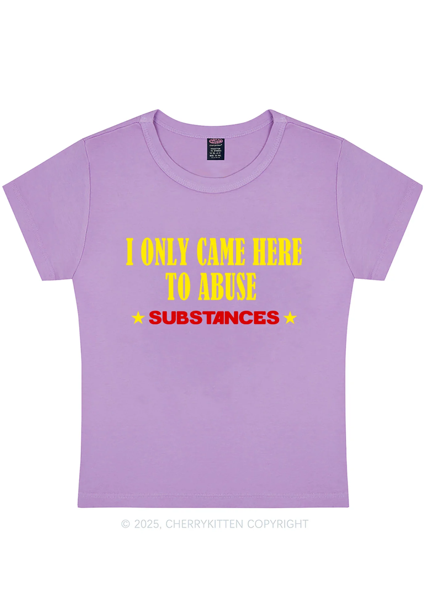 Abuse Substances Y2K Baby Tee Cherrykitten - Image 5
