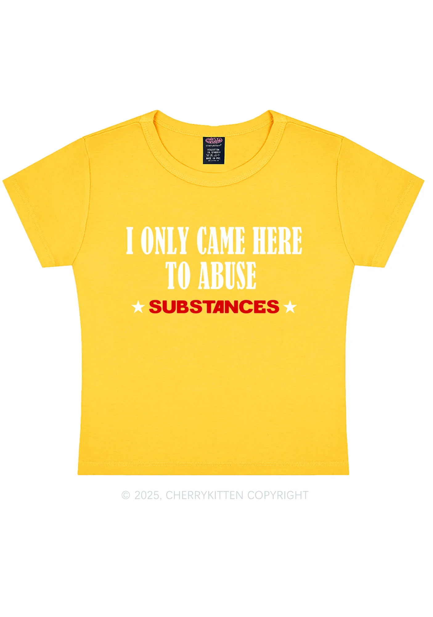 Abuse Substances Y2K Baby Tee Cherrykitten - Image 6