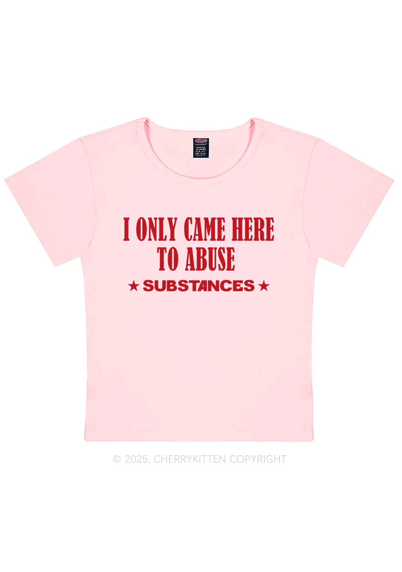 Abuse Substances Y2K Baby Tee Cherrykitten - Image 7