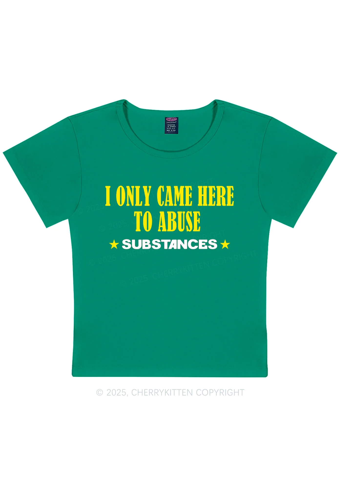 Abuse Substances Y2K Baby Tee Cherrykitten - Image 8